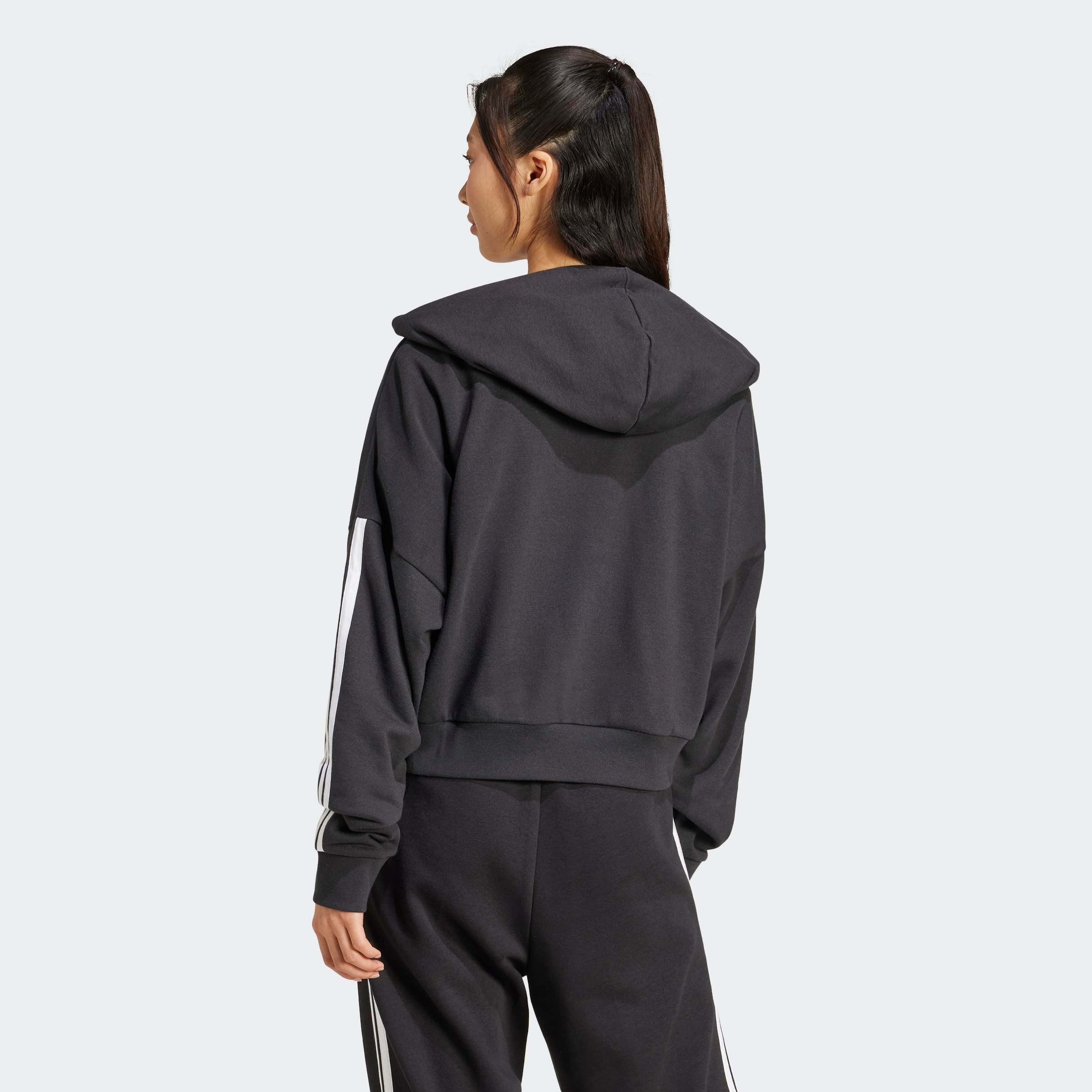 adidas Sportswear Kapuzensweatshirt ESSENTIALS 3-STREIFEN FRENCH TERRY QUARTER-ZIP HOODIE