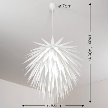 hofstein Hängeleuchte »Corato« moderne Hängelampe aus Kunststoff in Weiß, ohne Leuchtmittel, Ø55cm, max. Höhe 140cm, E27