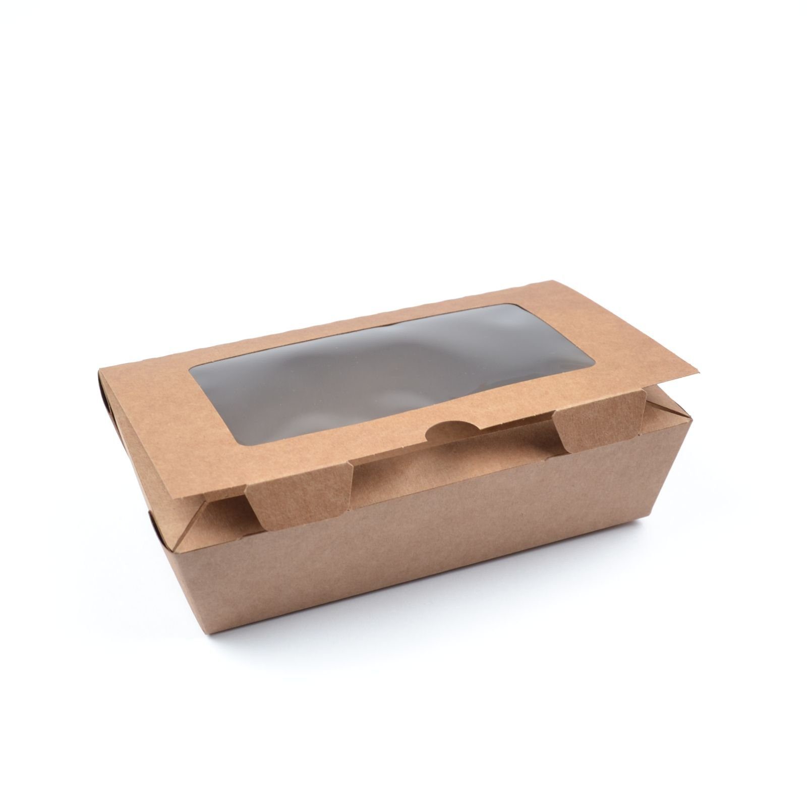 kraft, M), mit Food Einwegschale Stück Foodcase Fast Snackbox Box (180×100×50 mit mm), Sichtfenster Boxen 50 Food (Größe Fenster