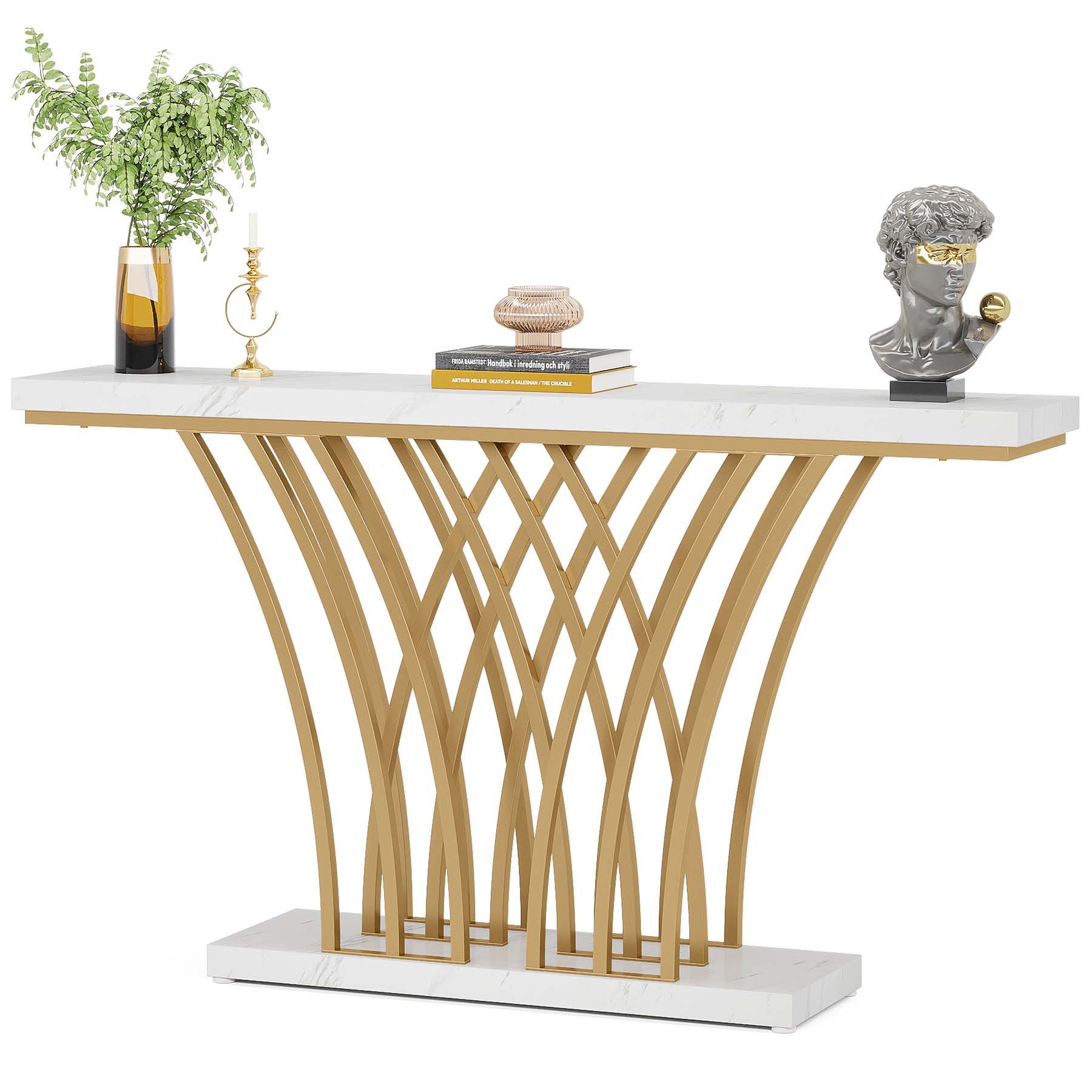 Konsolentisch Gold Konsolentisch, 150 x 29.5 x80 cm Moderner Eingangstisch