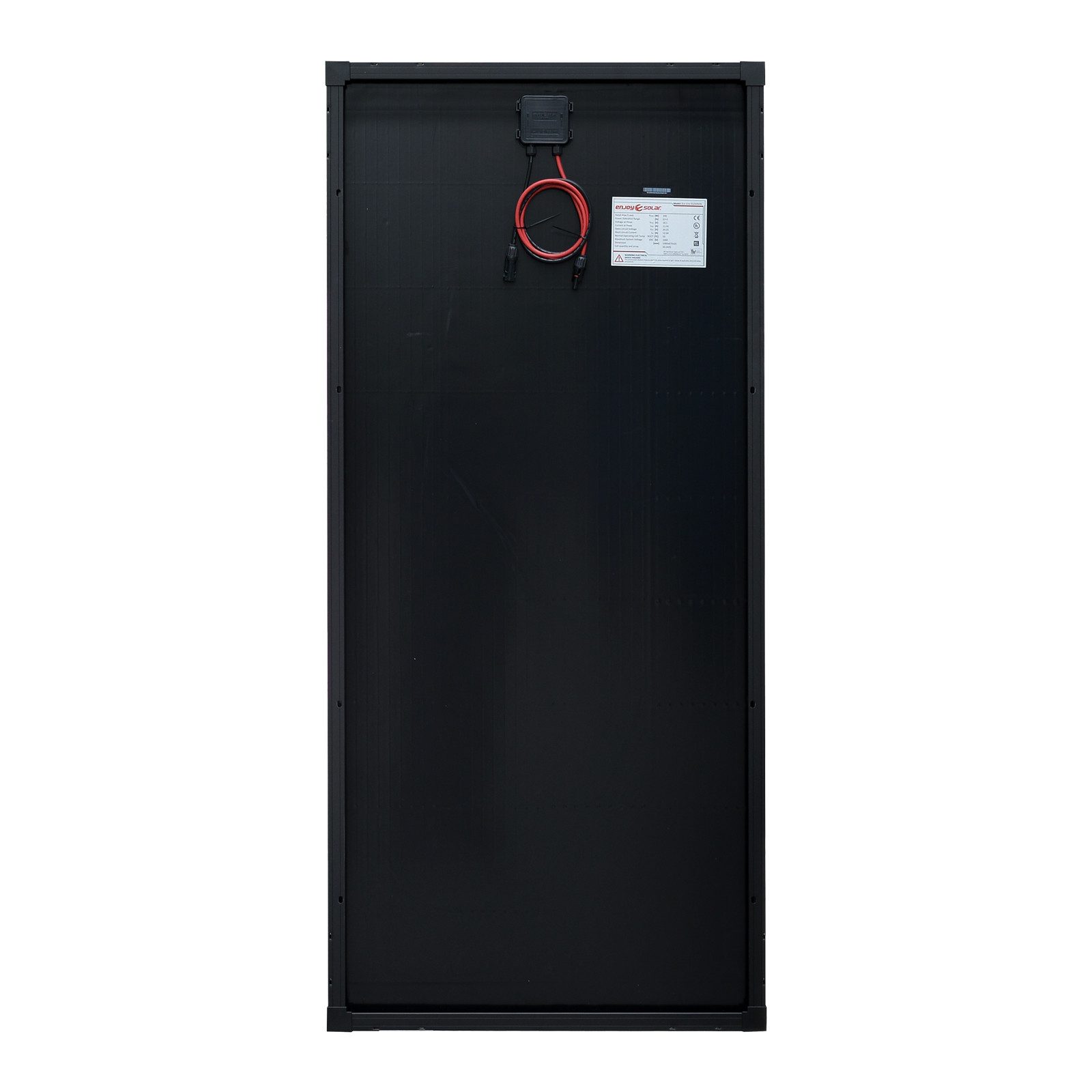 enjoy solar Solarmodul FULL BLACK Monokristallin PERC-Zellen 50W- 200W 12V, Monokristallin PERC, (Leistungsgarantie bis 10 Jahren mit 90% und bis 25 Jahren mit 80), Full black design, Aufbau mit 182mm 10BB Mono Solarzellen