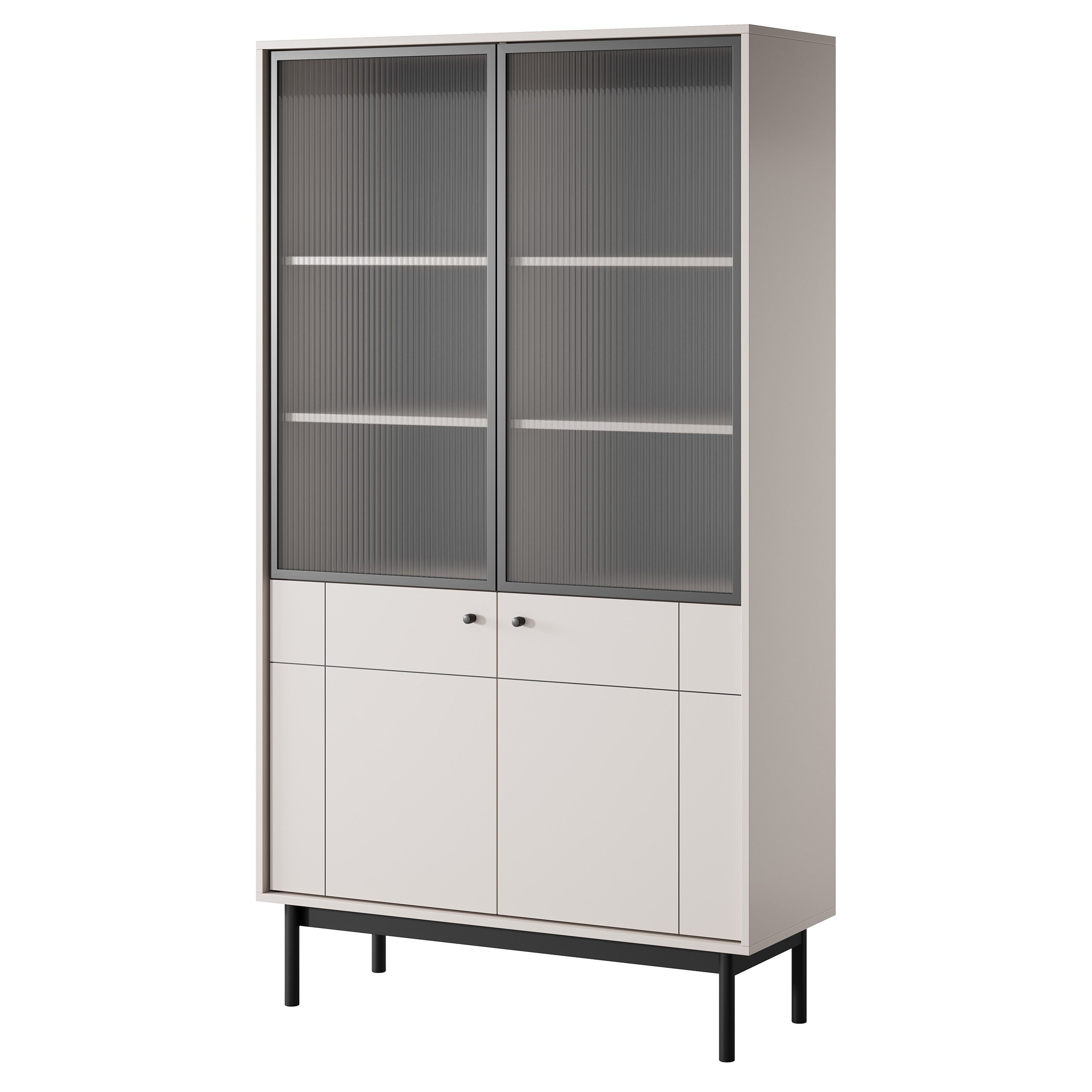Masseno Glasvitrine Vitrinenschrank GIAPPONESE 184,6 x 103,4 cm gelb