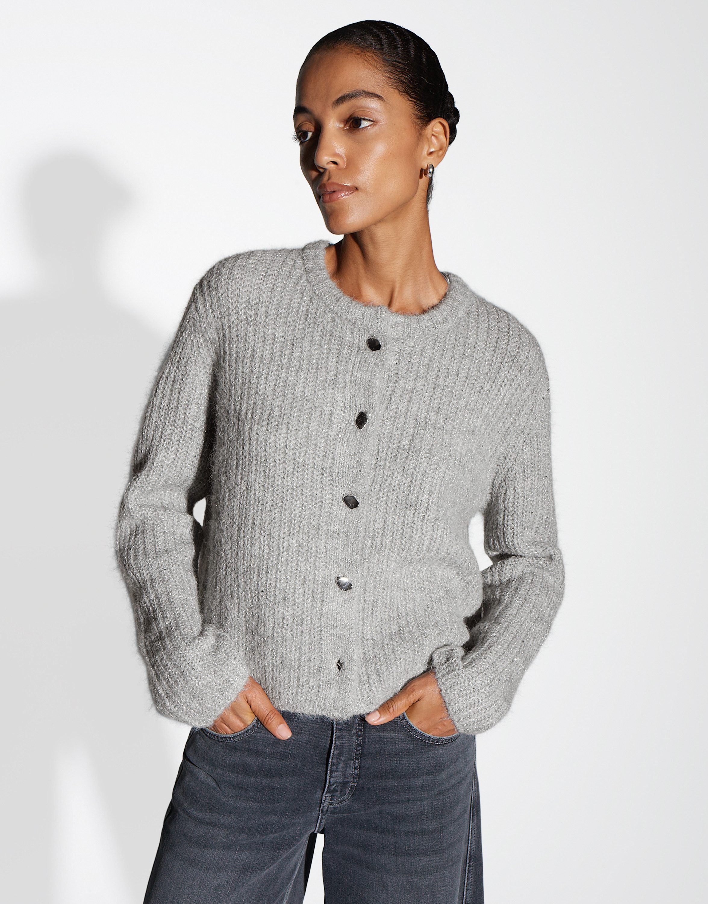 someday Strickjacke TIAH Loose mit Glanz Effekt