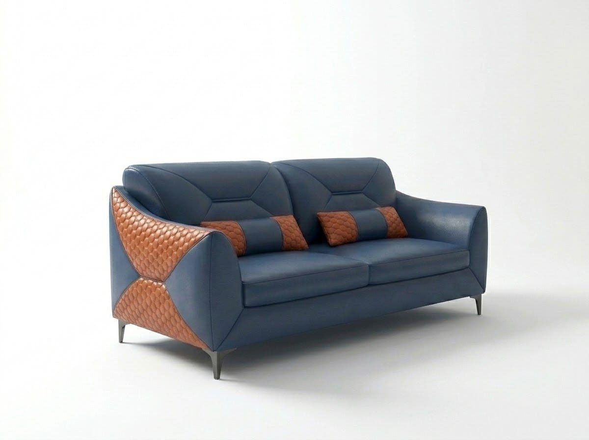 Xlmoebel Wohnlandschaft Blaues 2-Sitzer Sofa im modernen Design für das Wohnzimmer, 1 Teile, Made in Europa