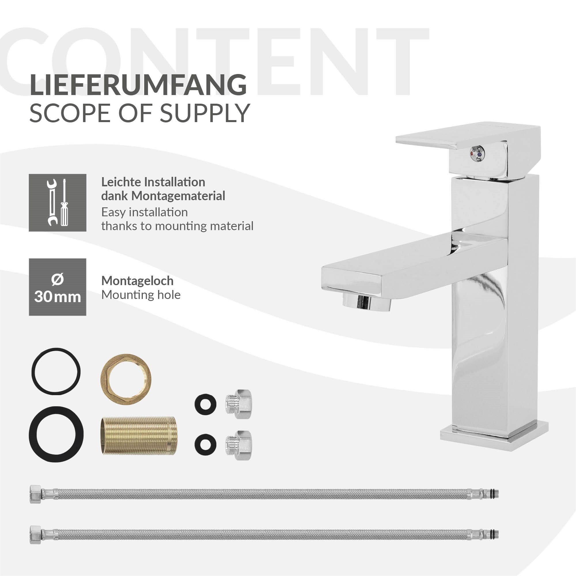 LuxeBath Badezimmer fürs Chrom aus Waschtischarmatur Waschtischarmatur Messing 160x45x170 mm