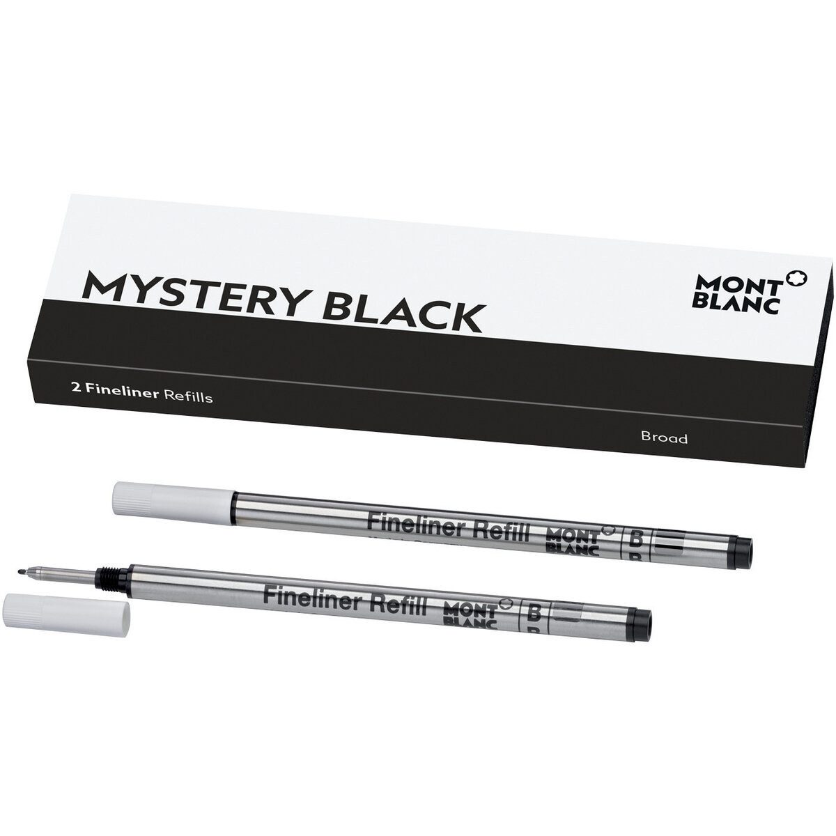 MONTBLANC Kugelschreiber Feinlinermine - B 2 Stück mystery black.