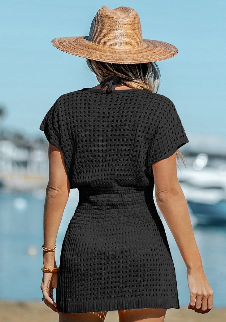 Cupshe Smokkleid Coverup mit Knopfleiste und V Ausschnitt Mini