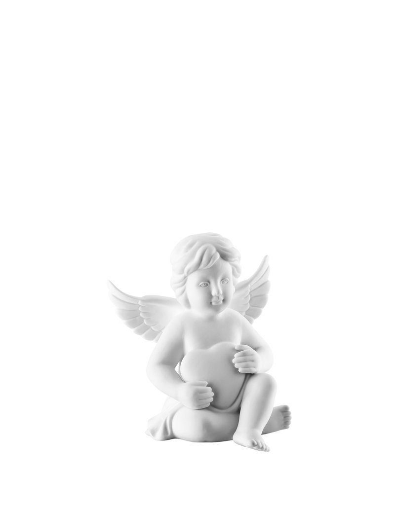 hochwertig & detailverliebt Porzellan, Rosenthal matten Engel mit Engelfigur mittel, Herz aus
