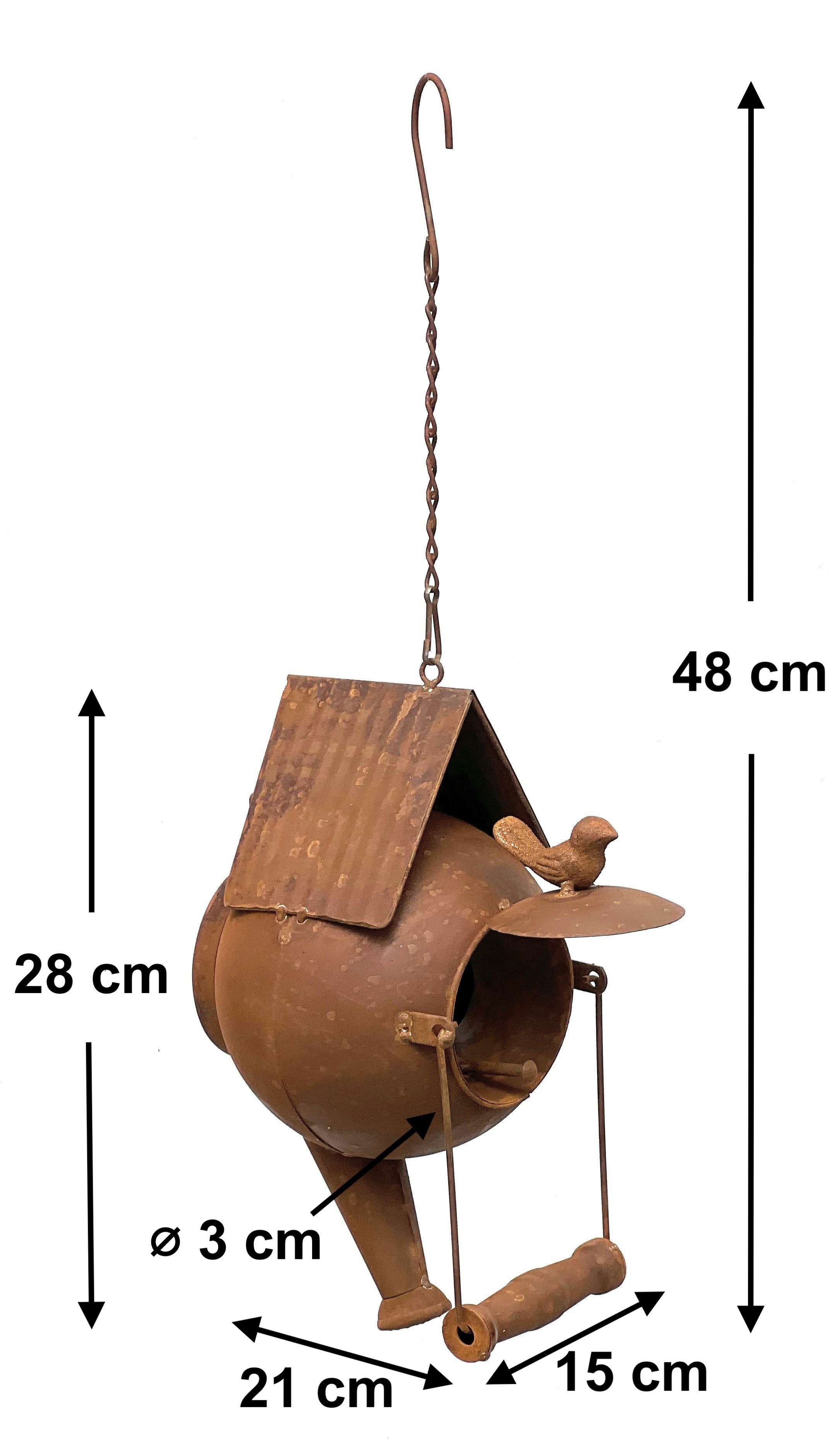 Wetterfest Edelrost Vogelhaus Deko DanDiBo Gießkanne zum Vogelhaus Rost Aufhängen