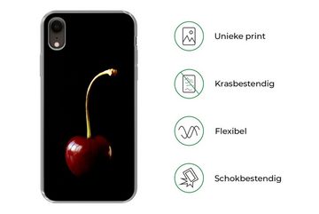 MuchoWow Handyhülle Kirsche - Schwarz, Handyhülle Apple iPhone XR, Smartphone-Bumper, Print, Handy
