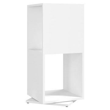 furnicato Bücherregal Drehregal Weiß 34,5x34,5x75,5 cm Holzwerkstoff