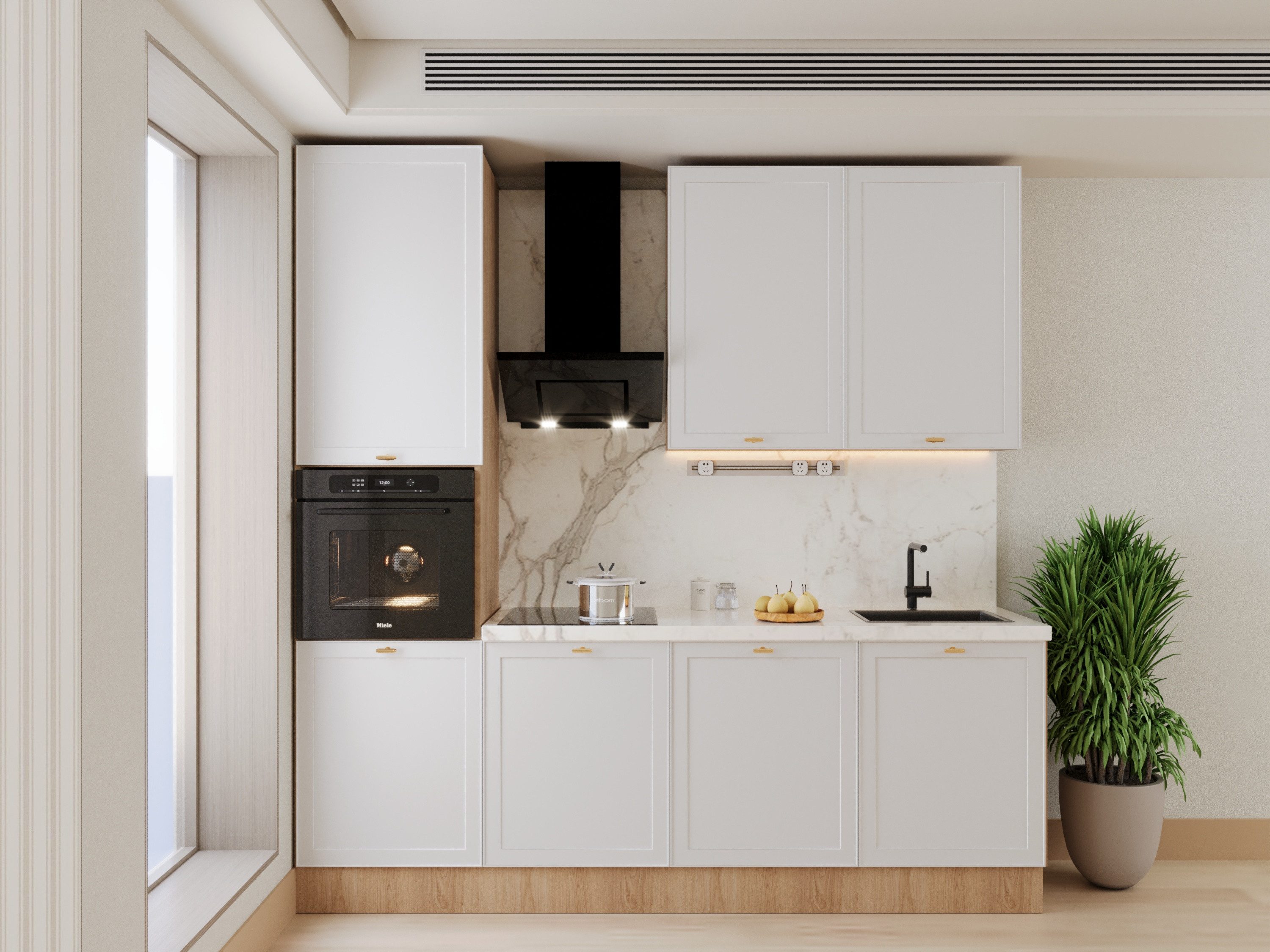 ROYAL24_MARKT Küchenzeile – KU-S21 – Sorento – Kompakte Moderne für jeden Raum, (Komplett Set), Premium – Elegant – Präzise