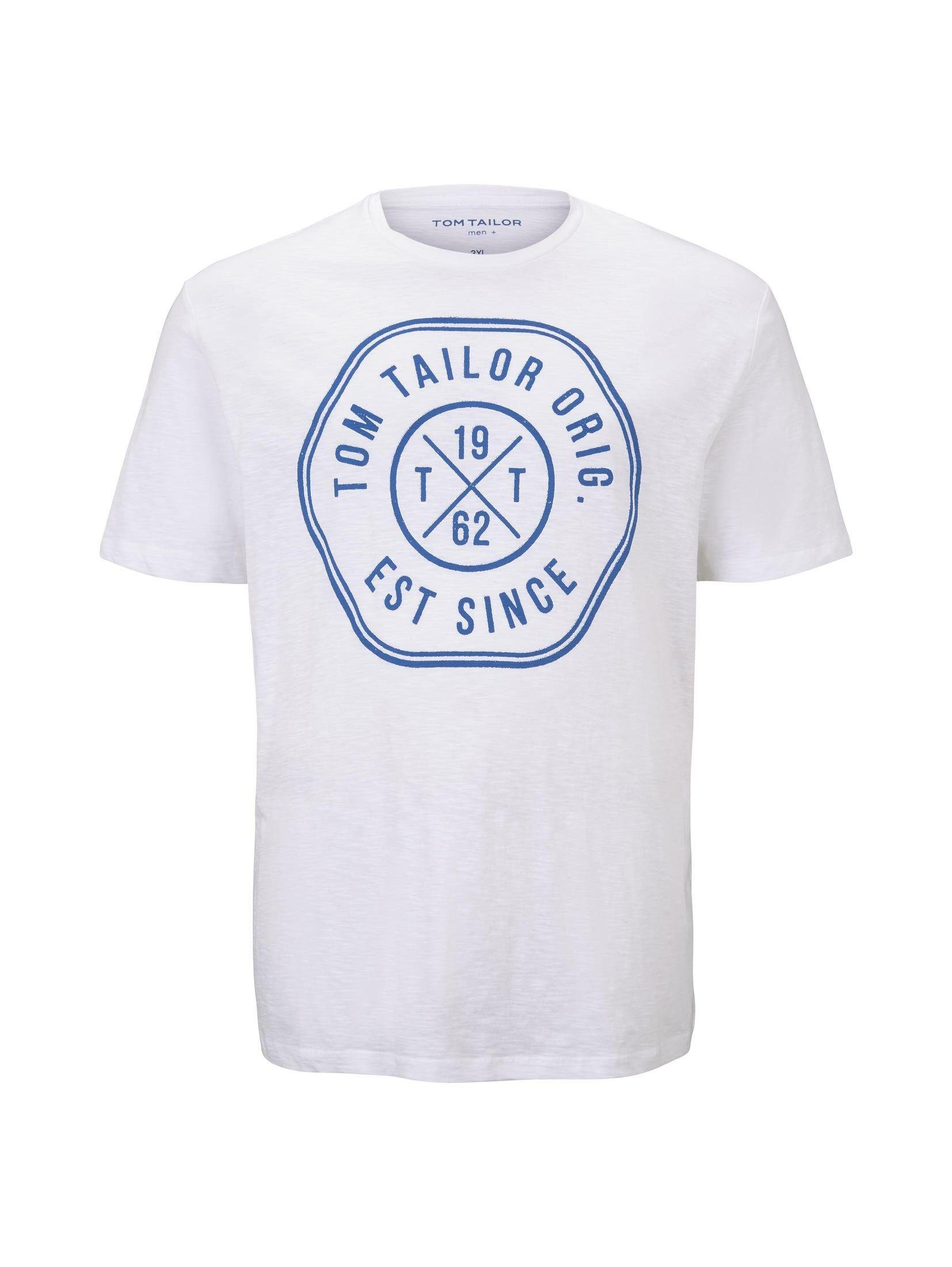 T-Shirt TAILOR mit PLUS White TOM T-Shirt Print