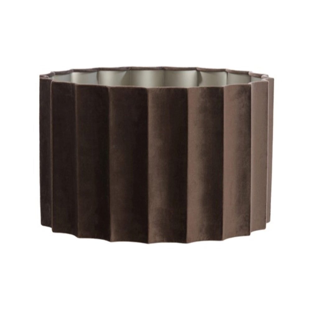 Dirk Davids Leuchten GmbH Lampenschirm Lampenschirm Zylinder in Velours Samt dunkel Braun 40-40-25cm