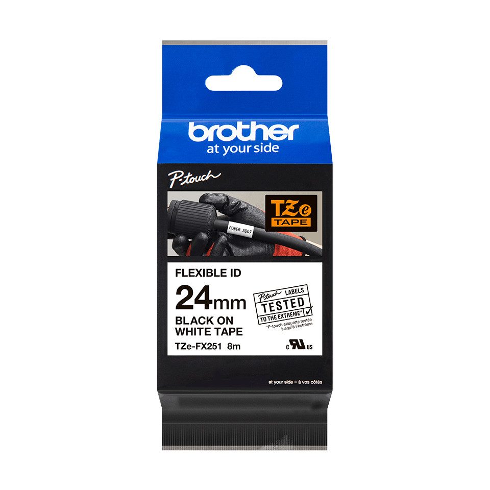 Brother Schriftband TZe-FX251 (lam., flex) Schwarz auf We Tintenpatrone