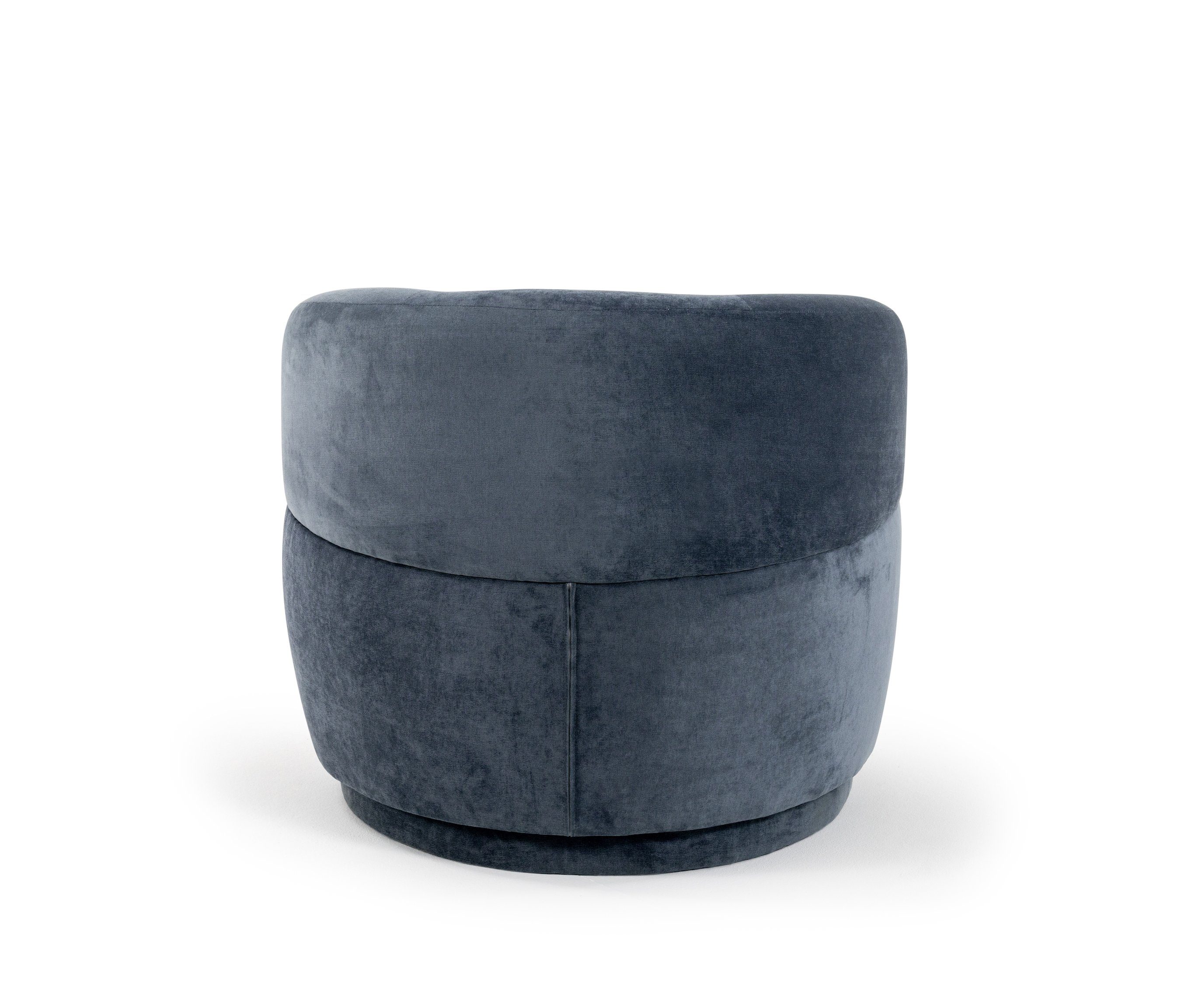 AMARIS Elements Drehsessel Sessel 'Pitt' perfekte Stoff-Bezug Sofas Samt Wohnzimmer rund drehbar Blau Ergänzung Die zu unseren 360 od. Grad