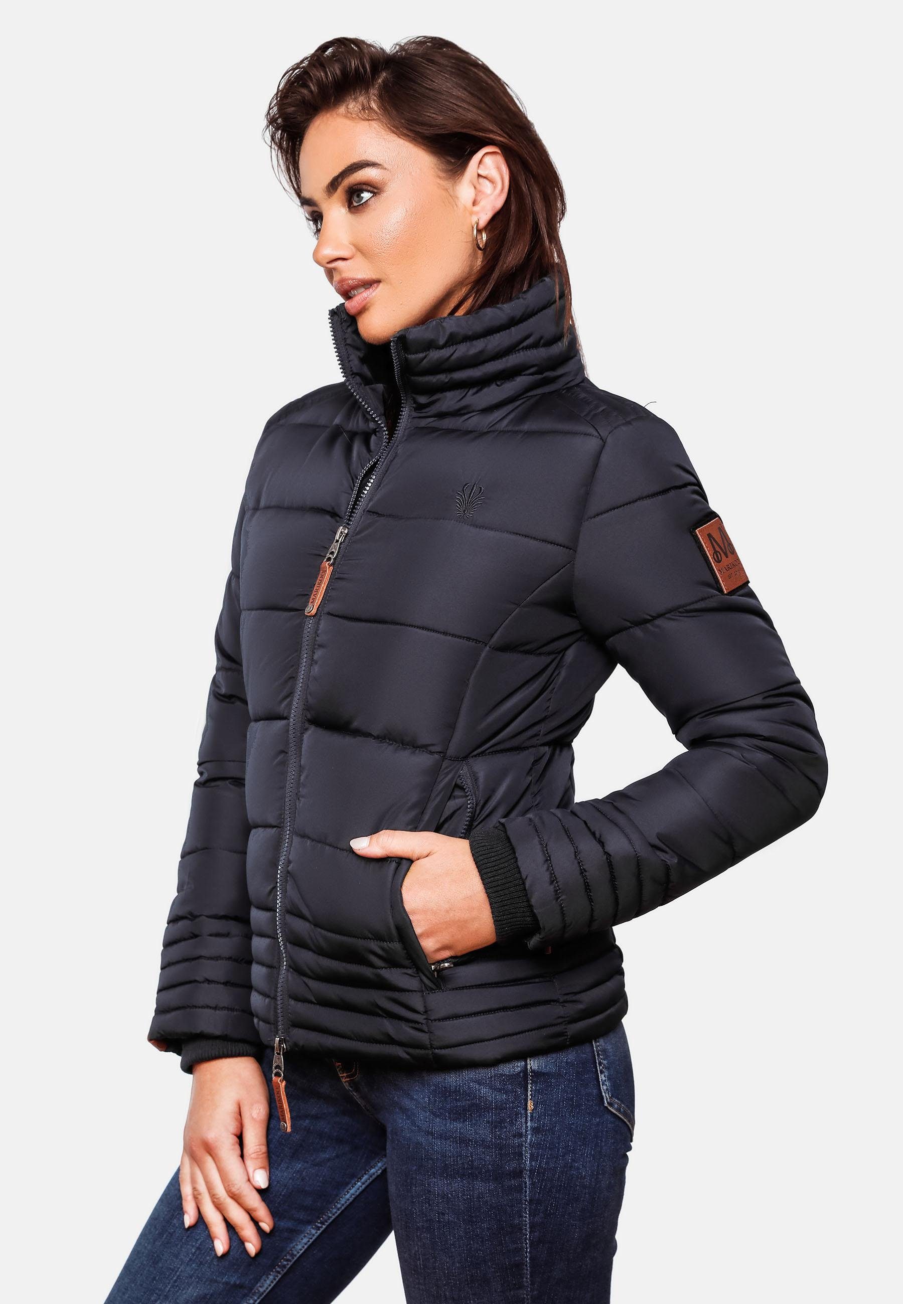 Marikoo Winterjacke navy für Damen Steppjacke Winter Sole den taillierte modisch