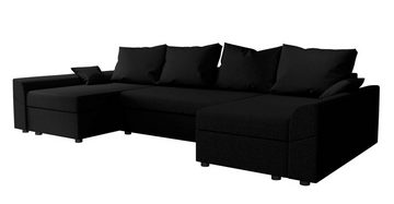 Stylefy Wohnlandschaft Carolina, U-Form, Eckcouch, Sofa, Sitzkomfort, mit Bettfunktion, mit Bettkasten, Modern Design
