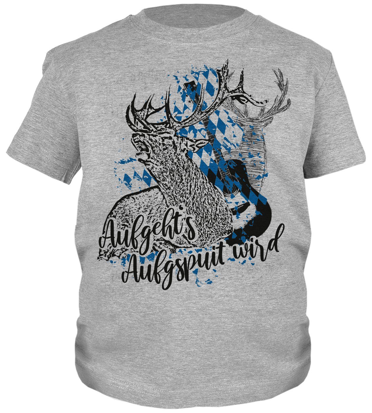 Tini - Shirts T-Shirt Hirsch Motiv Blasmusik Kinder Blaskapelle Motiv Shirt Volksfest : Auf geht´s Aufgspuit wird