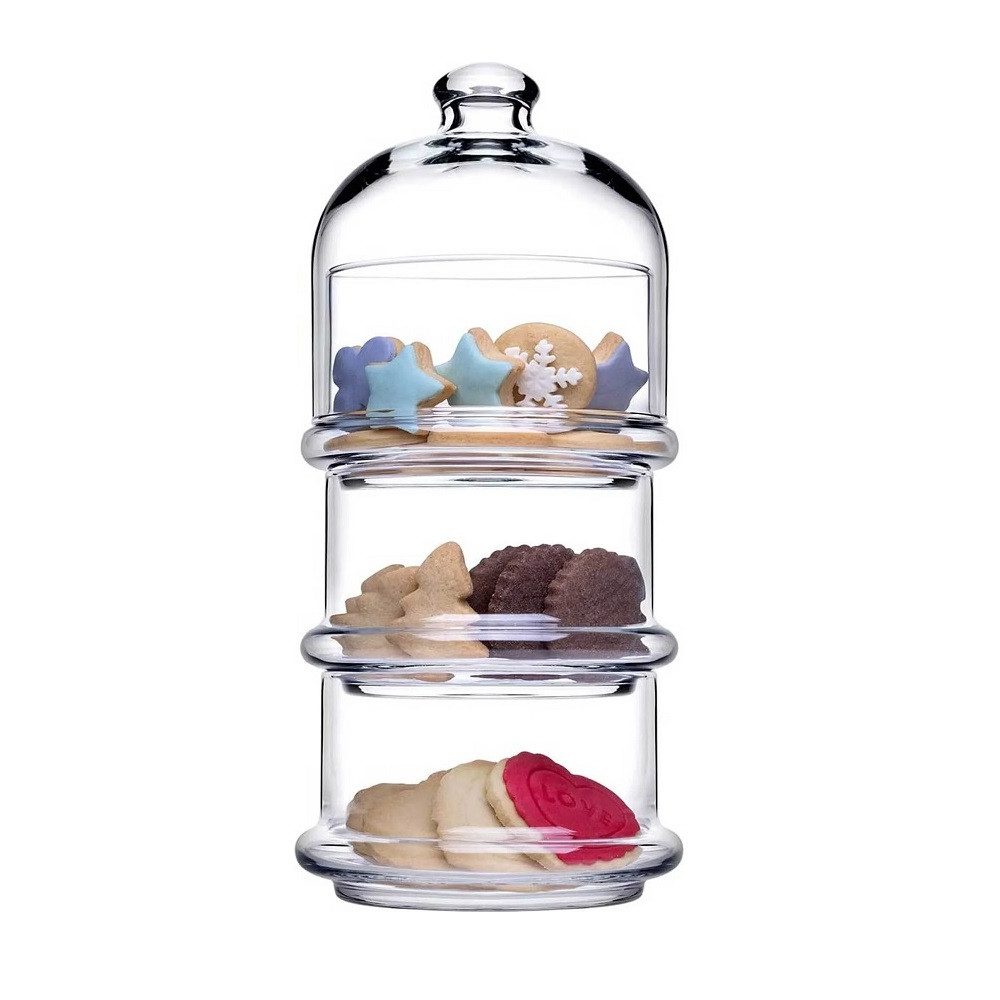 Pasabahce Servierplatte Pasabahce Villa Patisserie Servierschale mit Kuppel, Glas, (Set) – Bild 2 von 5
