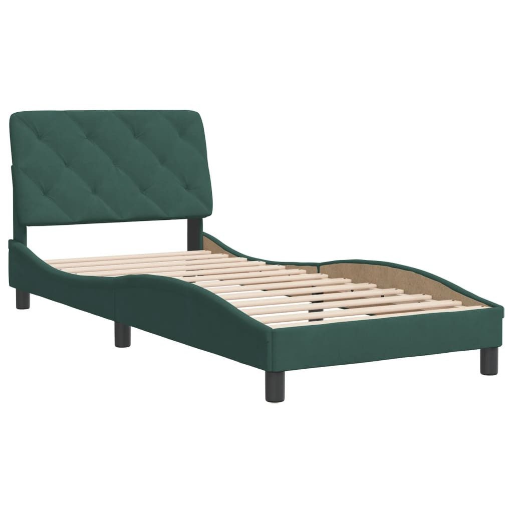 vidaXL Bett Bettgestell ohne Matratze Dunkelgrün günstig online kaufen