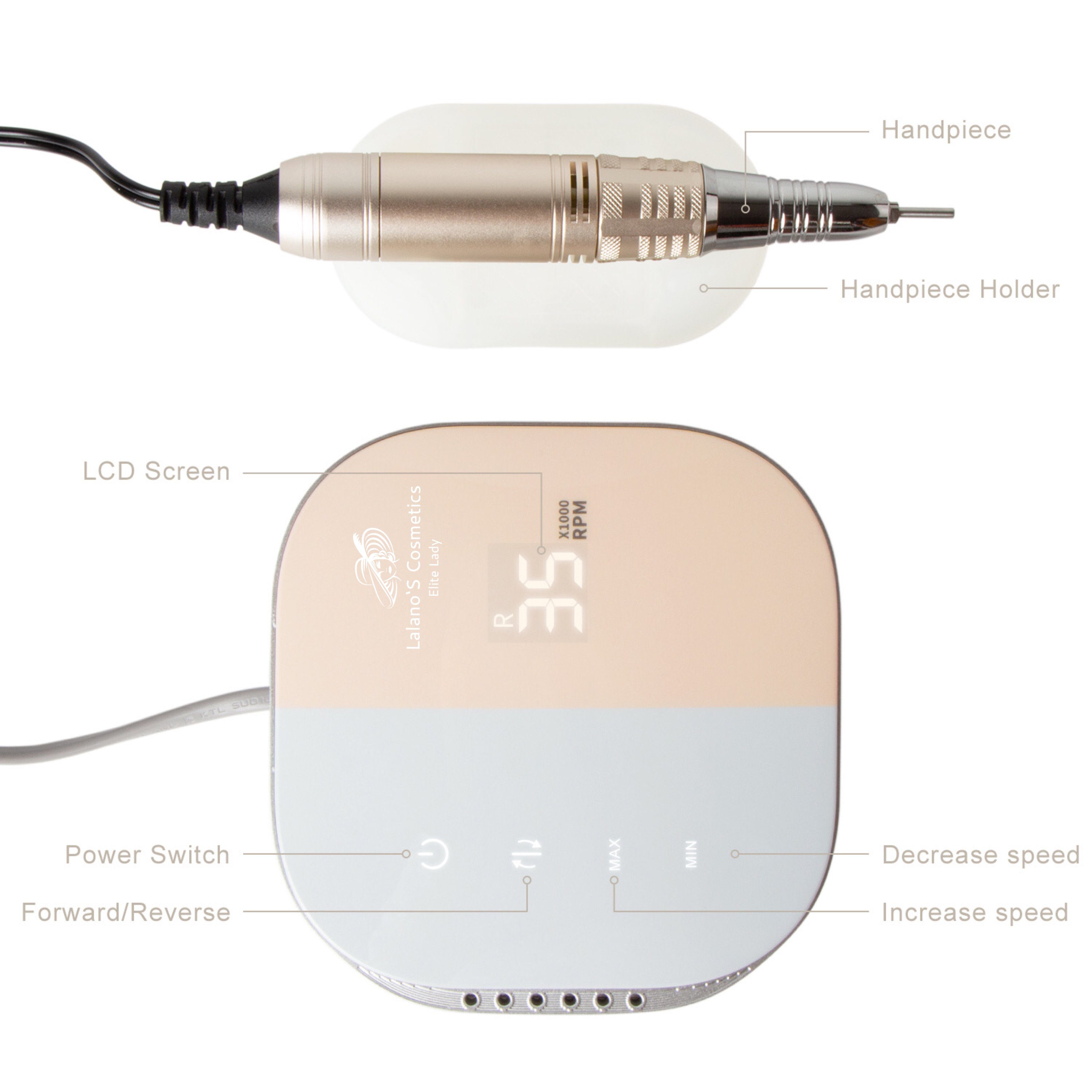Lalano`S Cosmetics Maniküre-Pediküre-Set Nagelfräser, Naildriller, Nagelbohrer X1000, Kosmetikbehandlungsgerät
