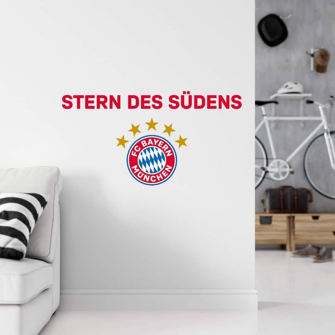 selbstklebend, München FC Bayern Stern Wandtattoo Wandtattoo Wandbild Fußball entfernbar Schriftzug, FC Logo Bayern des München Südens