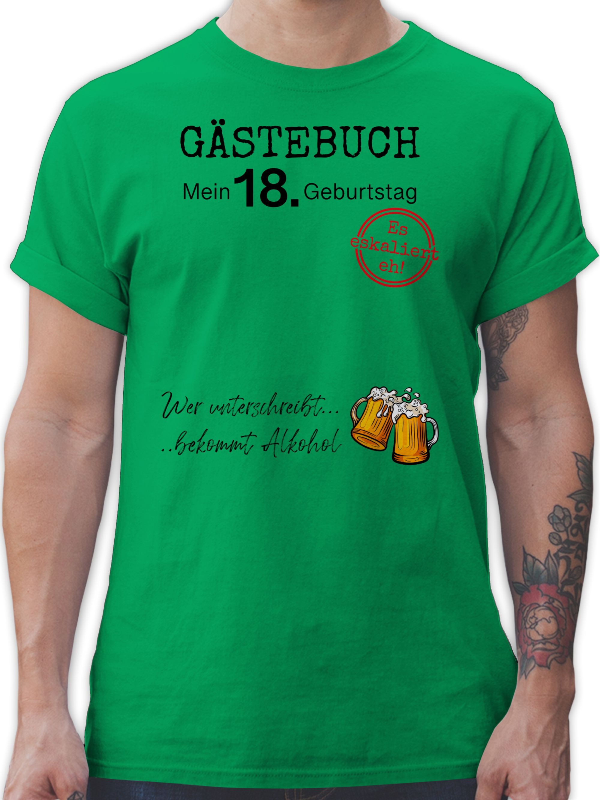 Shirtracer TShirt Gästebuch 18. Geburtstag 18. Geburtstag