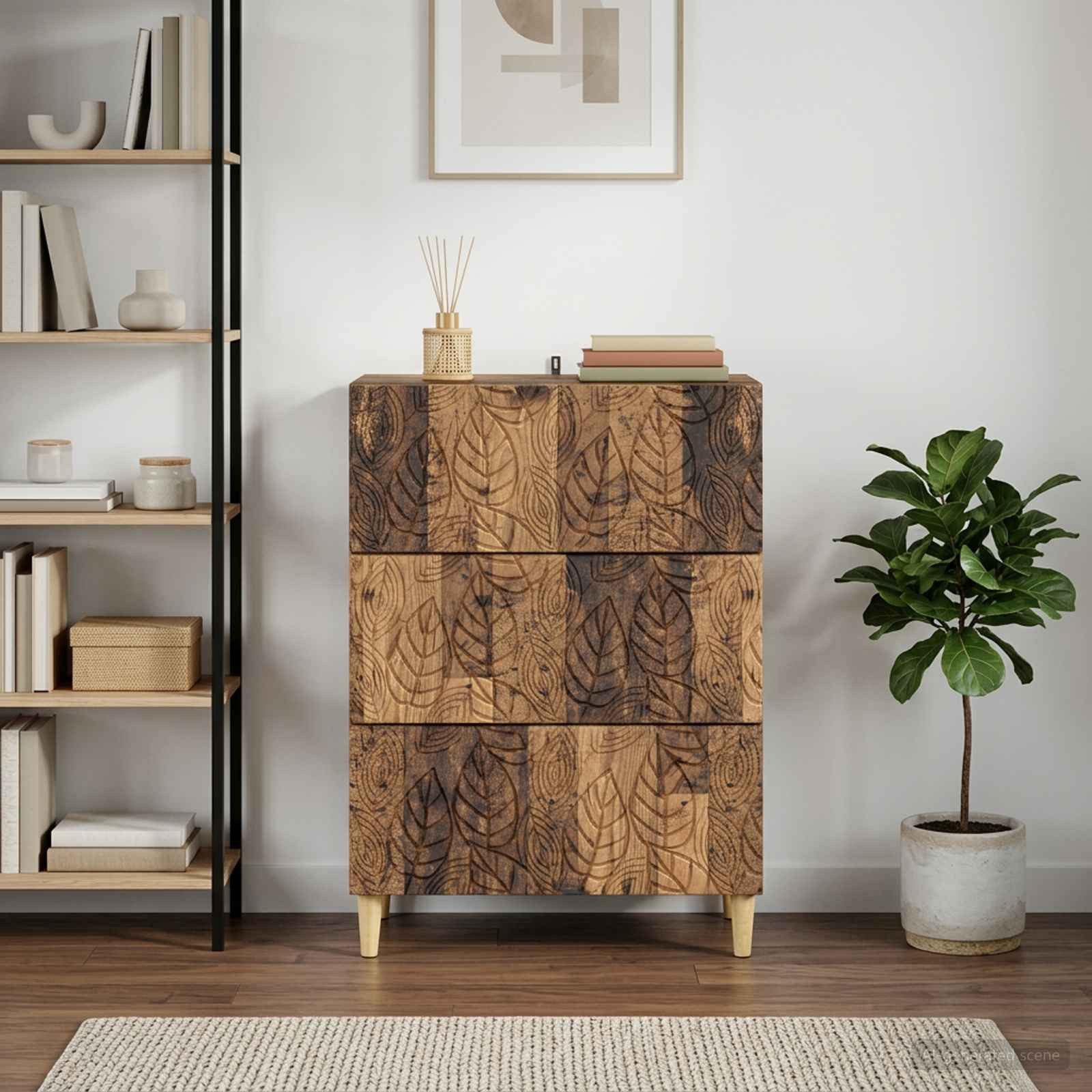 vidaXL Schranksystem Schubladenschrank Altholz 66 x 34,5 x 90 cm Holzwerkstoff (1-St)