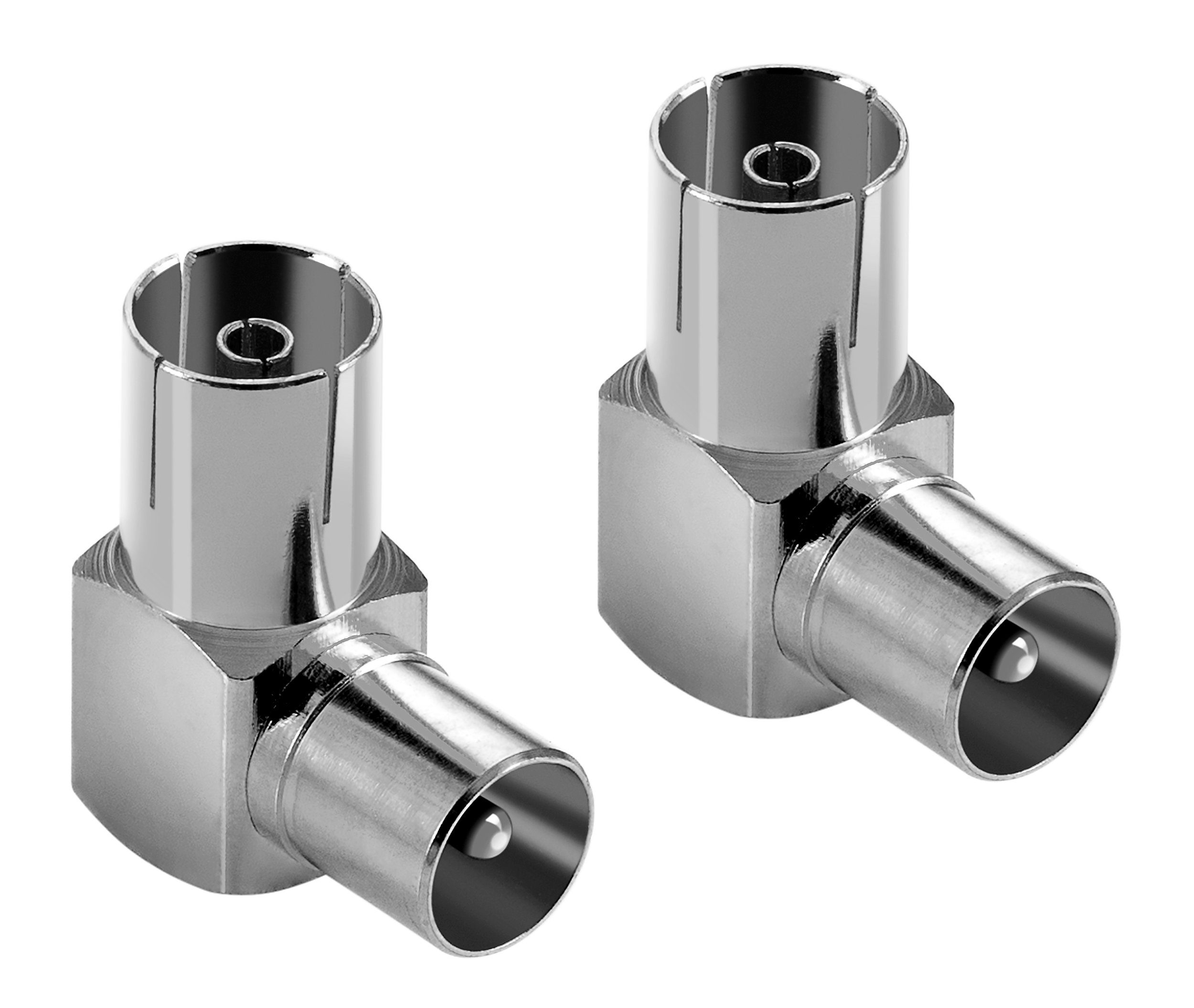 Poppstar Antennen Winkeladapter (90 Grad gewinkelt) TV-Adapter, IEC-Antennenstecker auf Buchse Winkelstecker für Antennenanschlüsse