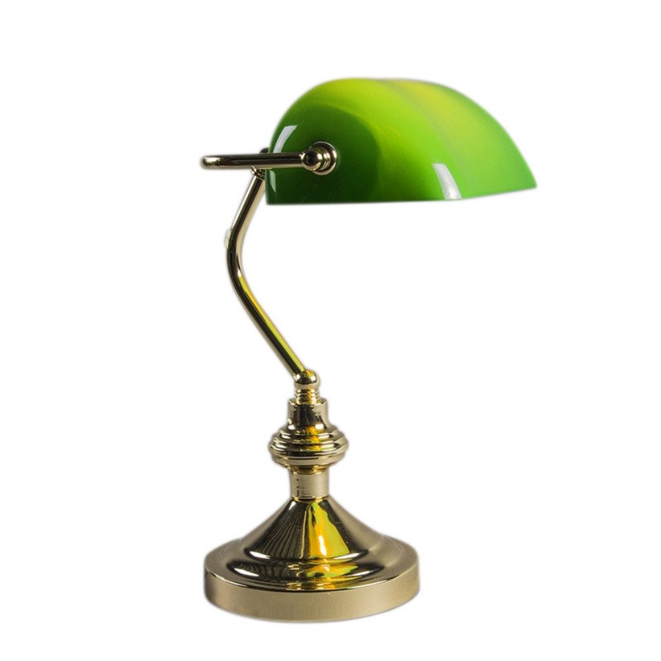 Qazqa LED Schreibtischlampe Banker, ohne Leuchtmittel, Warmweiß, QAZQA Büro lampe, e27, Grün, Stahl, Retro