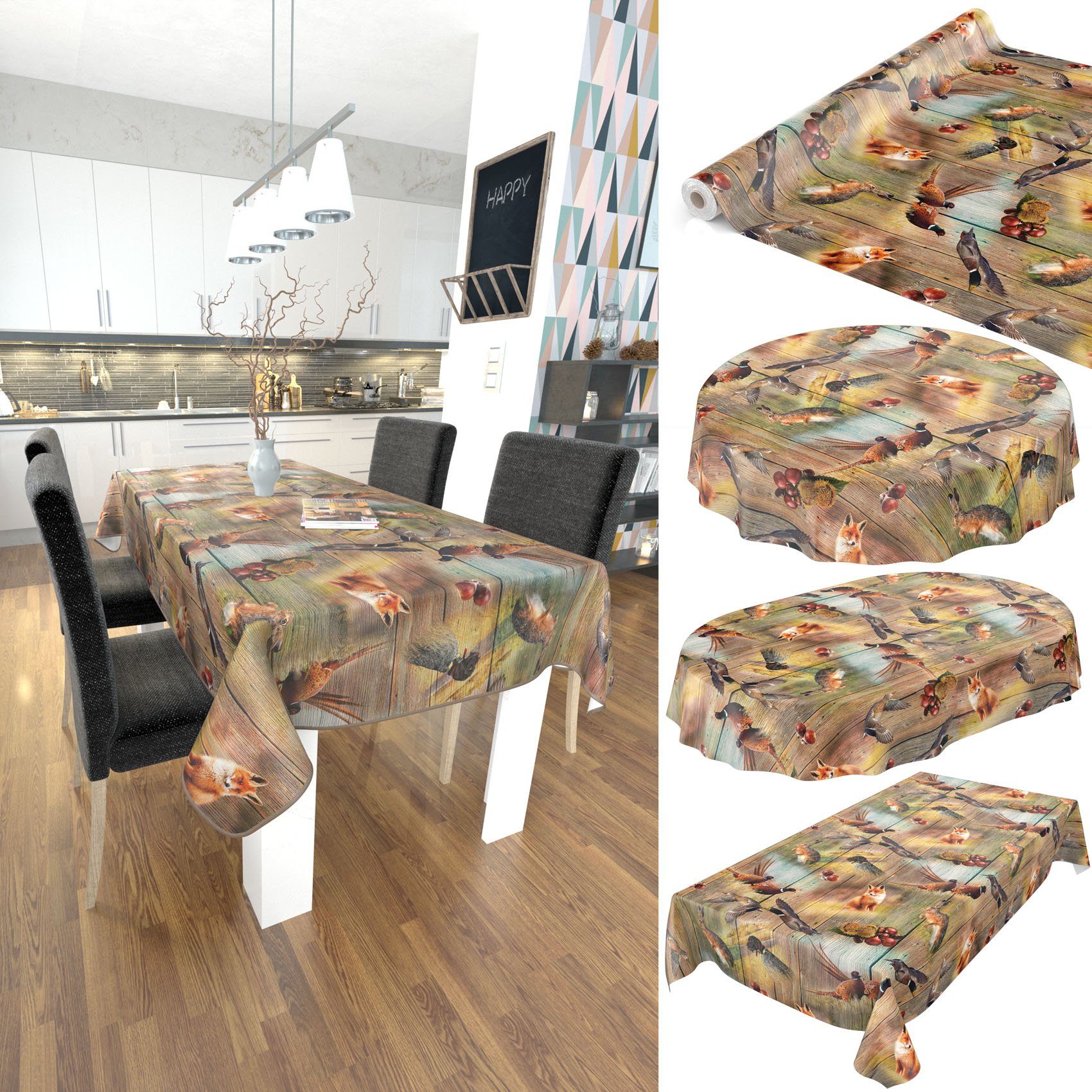 ANRO Tischdecke Wachstuchtischdecke Gartentischdecke Wachstischdecke (Einze günstig online kaufen