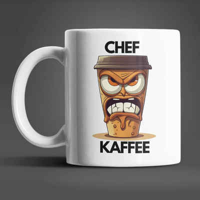 WS-Trend Tasse Angry Chef Coffee Kaffeetasse Teetasse Geschenkidee, Keramik, 300 ml