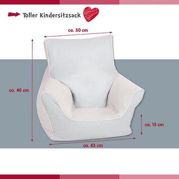 Knorrtoys® Sitzsack Drop, Grey White Stars, für Kinder; Made in Europe