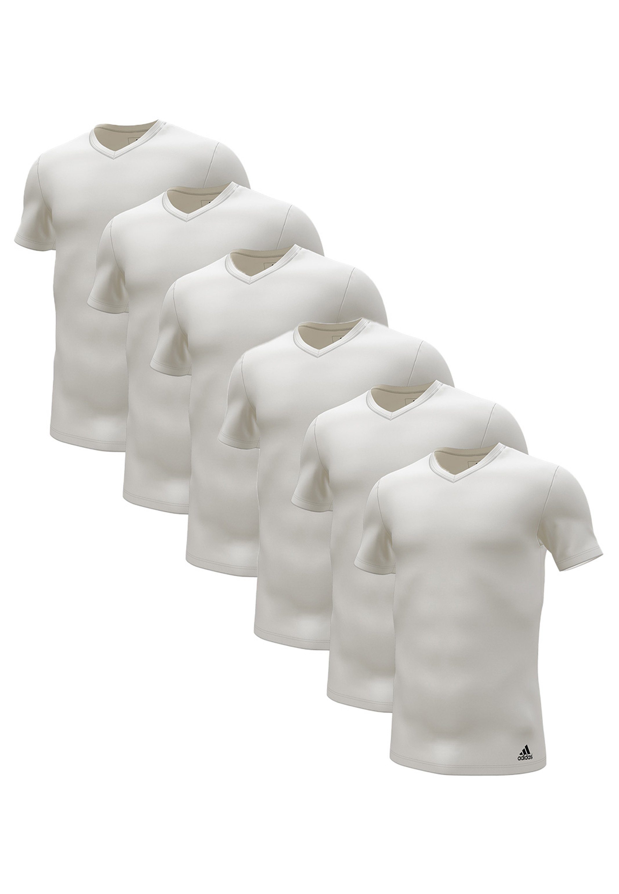adidas Sportswear Unterhemd 6er Pack Active Core Cotton (Spar-Set, 6-St) Unterhemd / Shirt Kurzarm - Baumwolle - Legere Passform Weiß