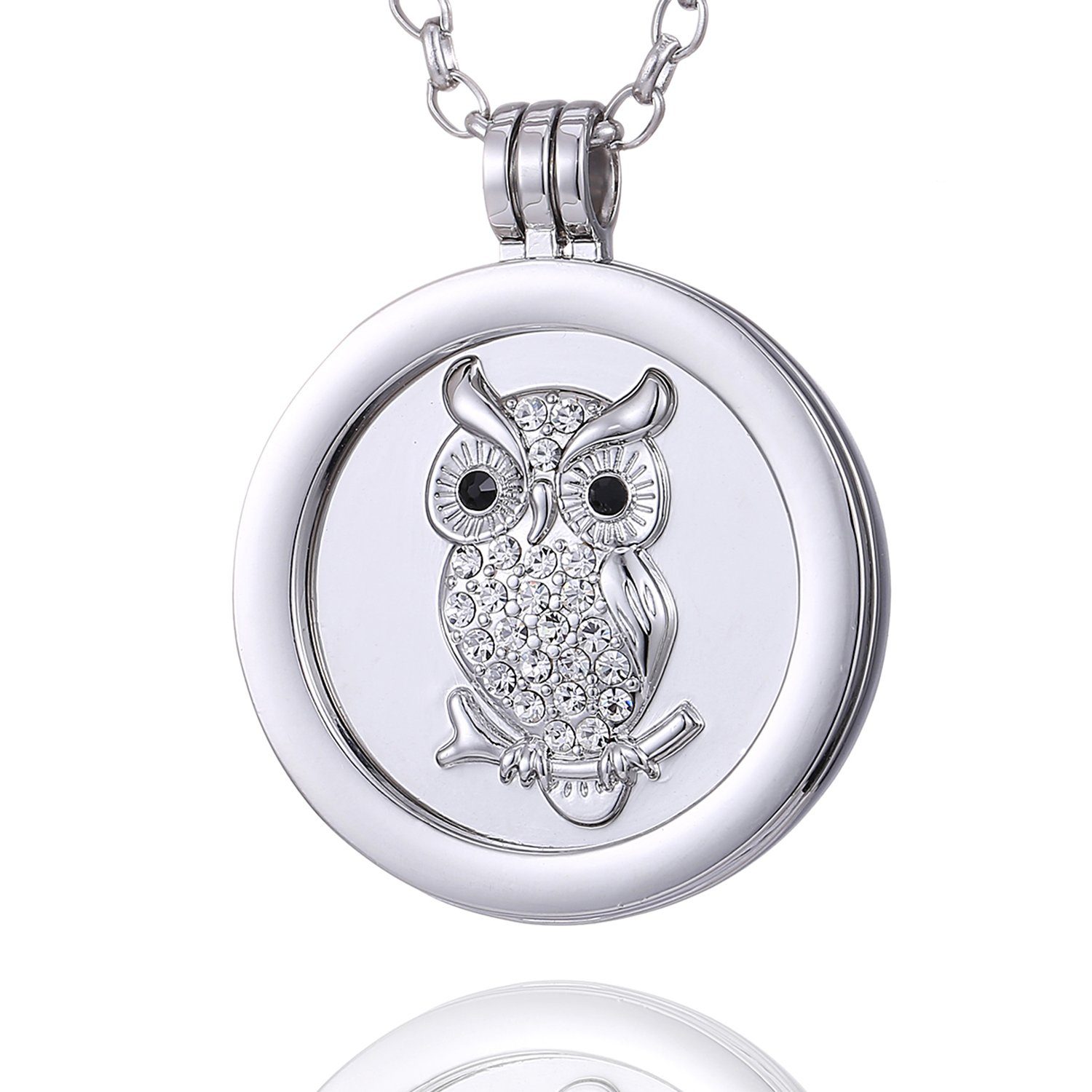 silber Eule mit Zirkonia