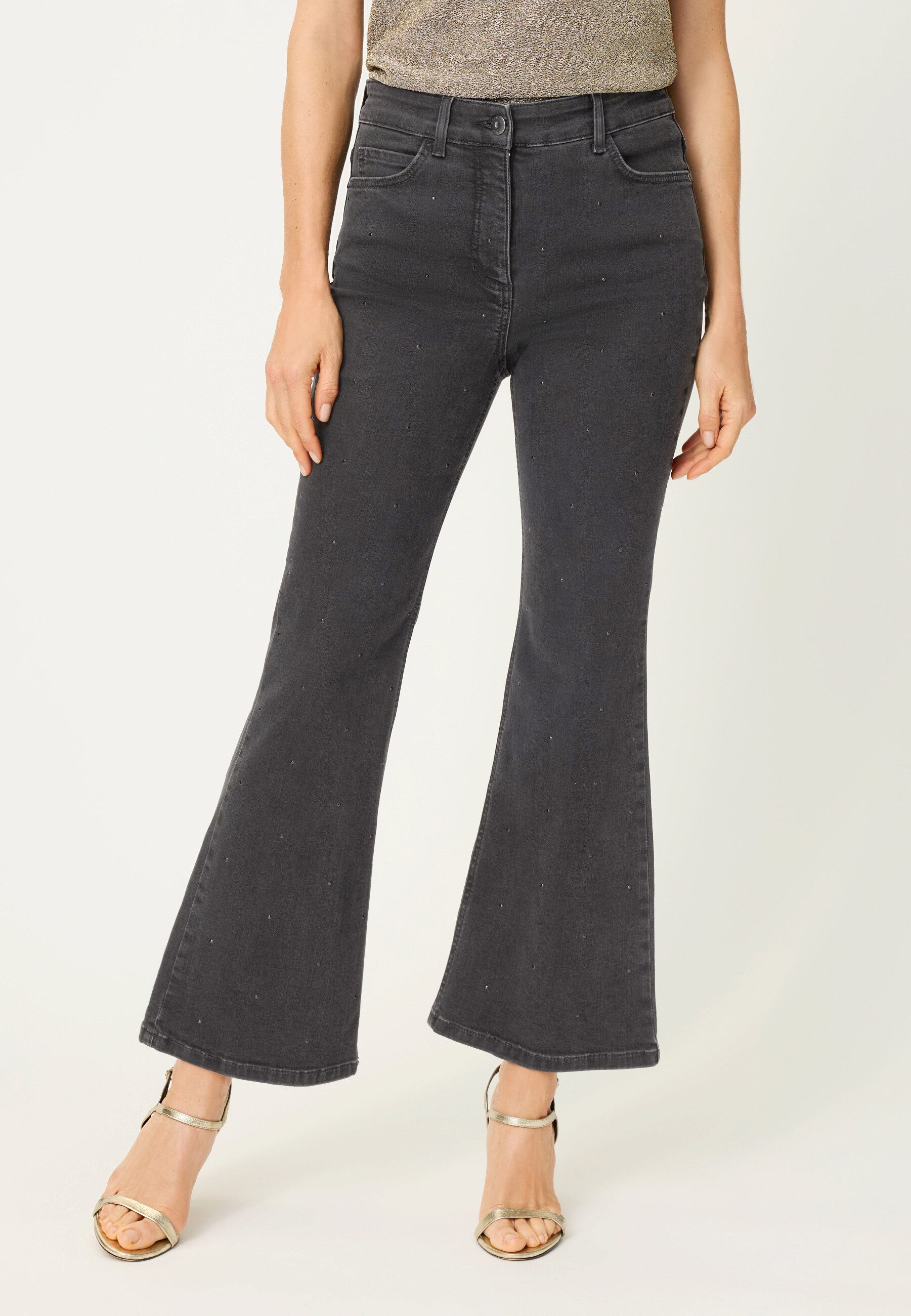 Olsen Bootcut-Jeans mit dekorativen Schmucksteinen günstig online kaufen