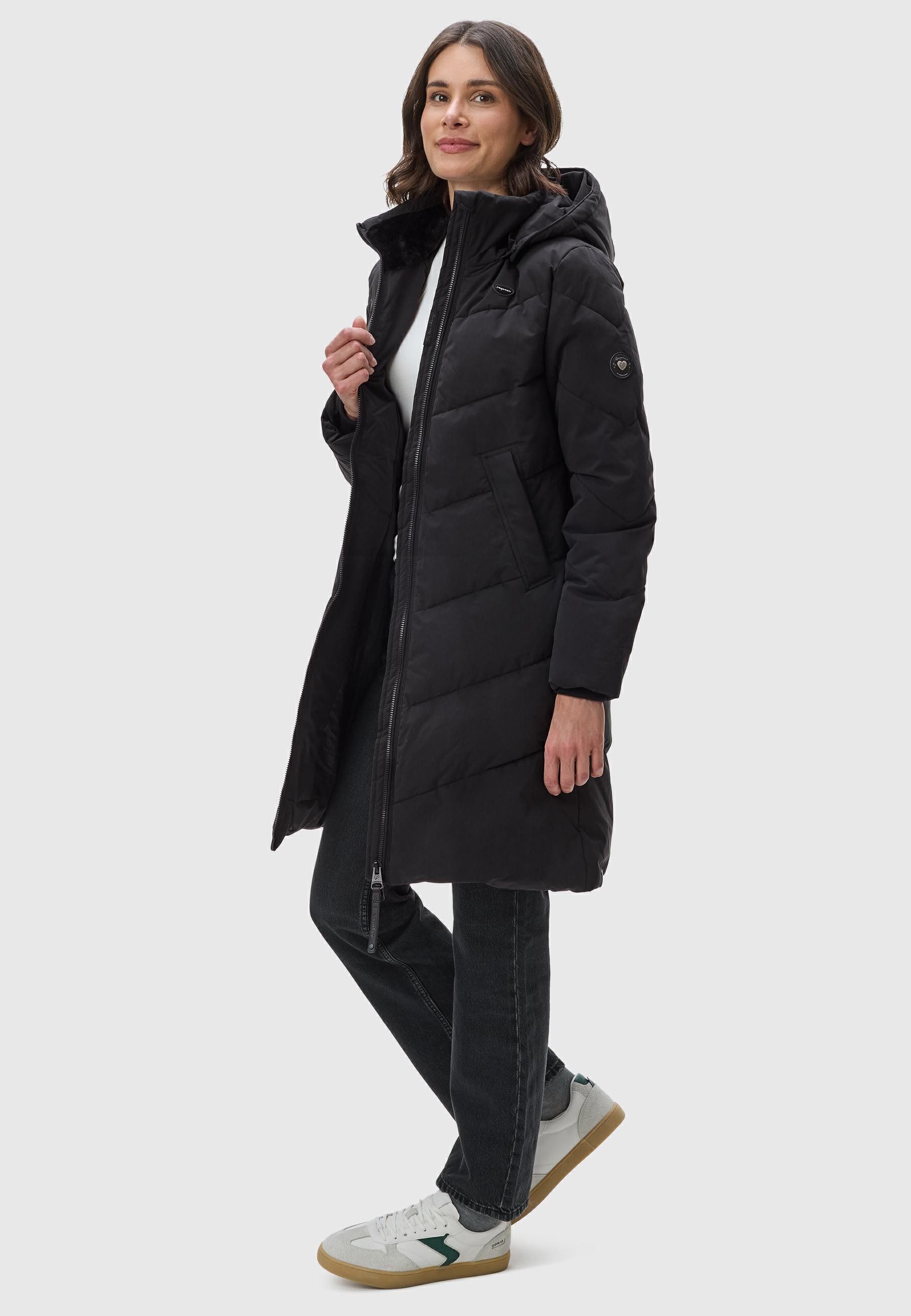 Ragwear Wintermantel Rebelka wasserdichter Winterparka mit abnehmbarer Kapuze