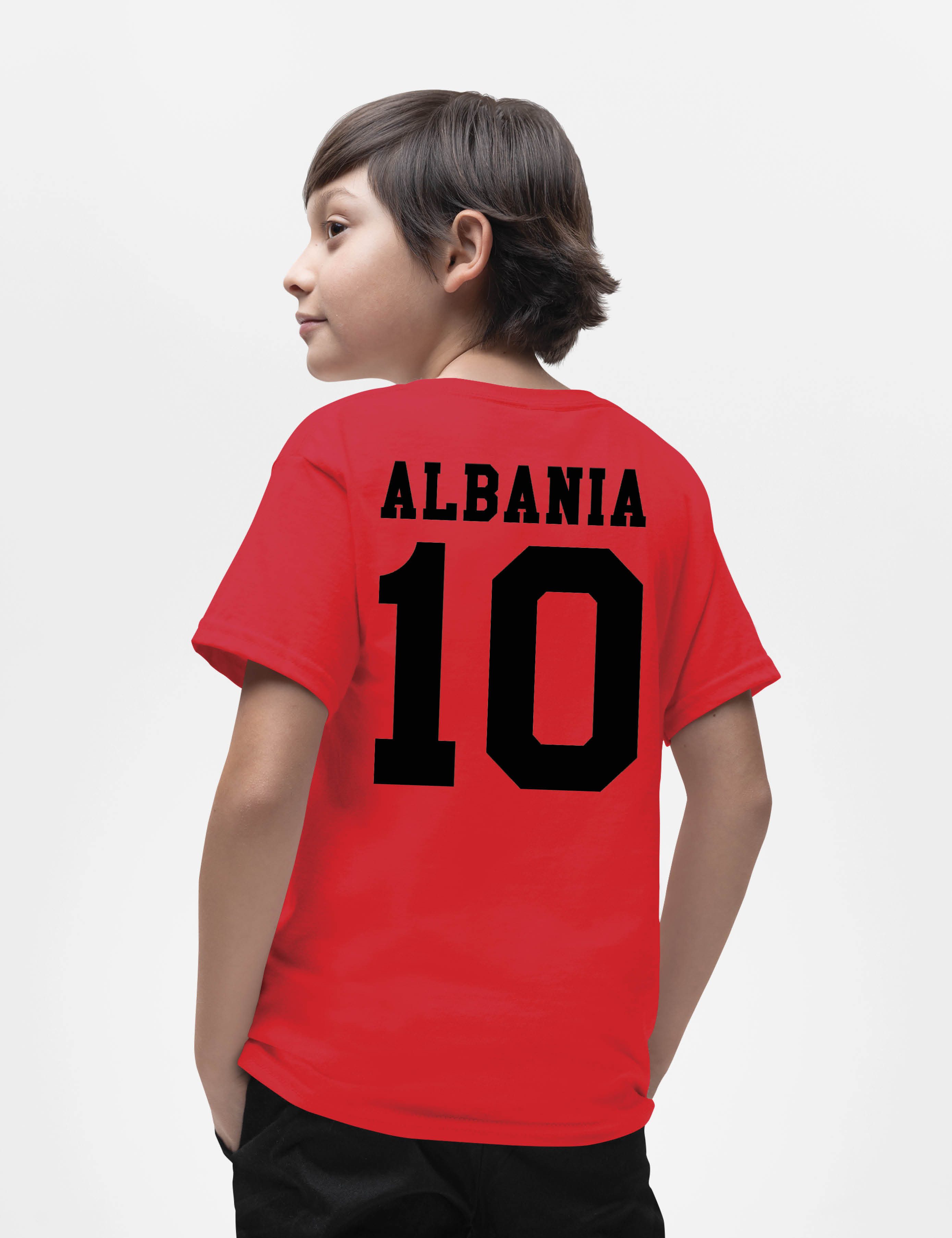 Youth Designz T-Shirt Albanien Kinder T-Shirt im Fußball Trikot Look mit trendigem Print