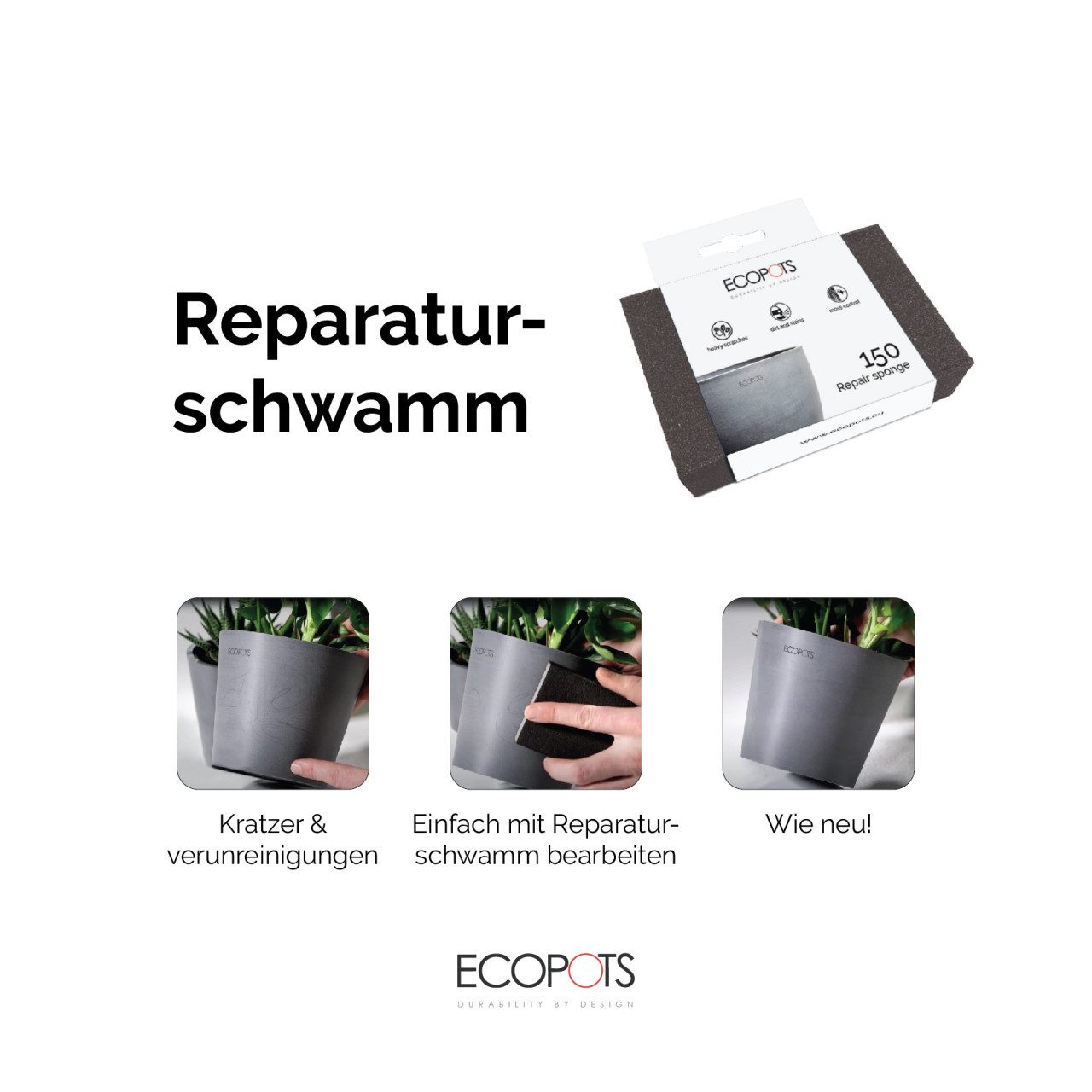 ECOPOTS Pflanzkübel Ecopots Reparaturschwamm für Ecopotstöpfe