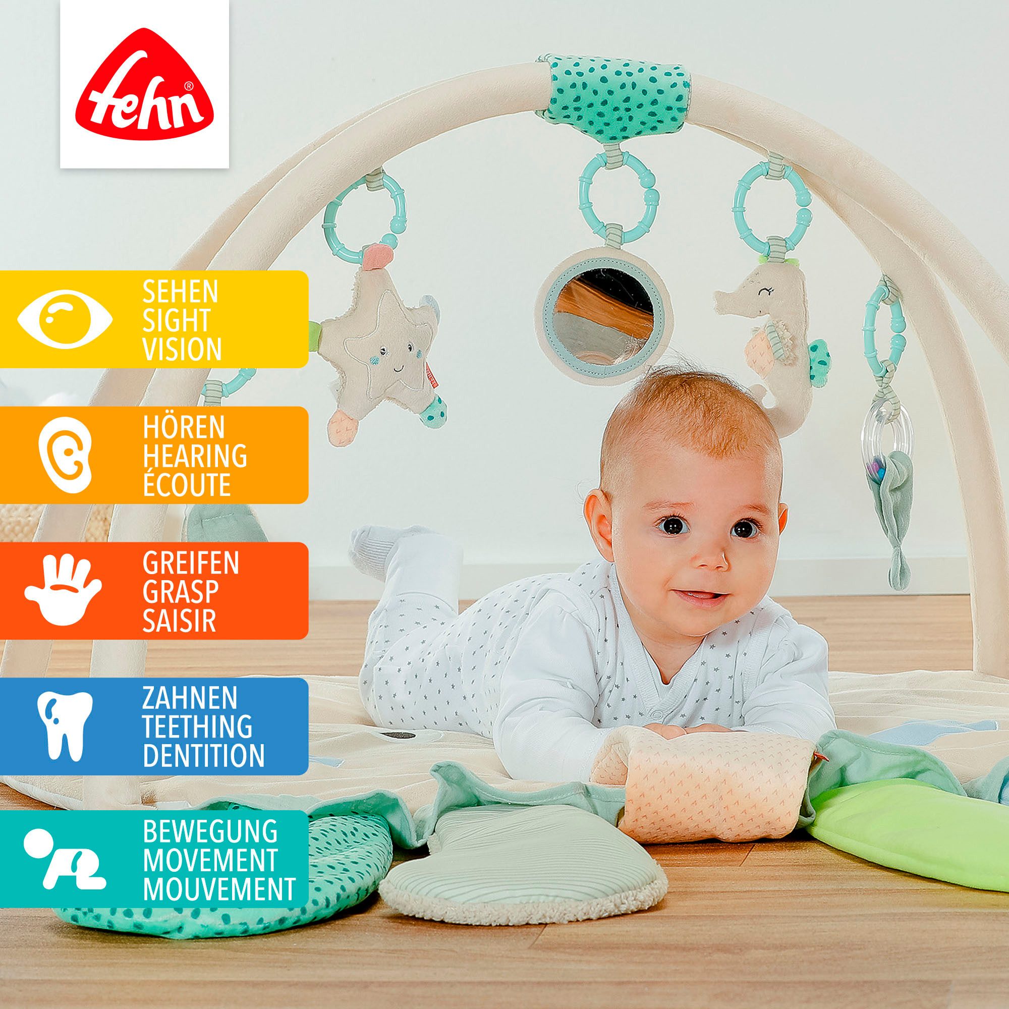 Fehn Spielbogen Meereskinder, Activity Decke Oktopus, mit abnehmbaren Spiel günstig online kaufen