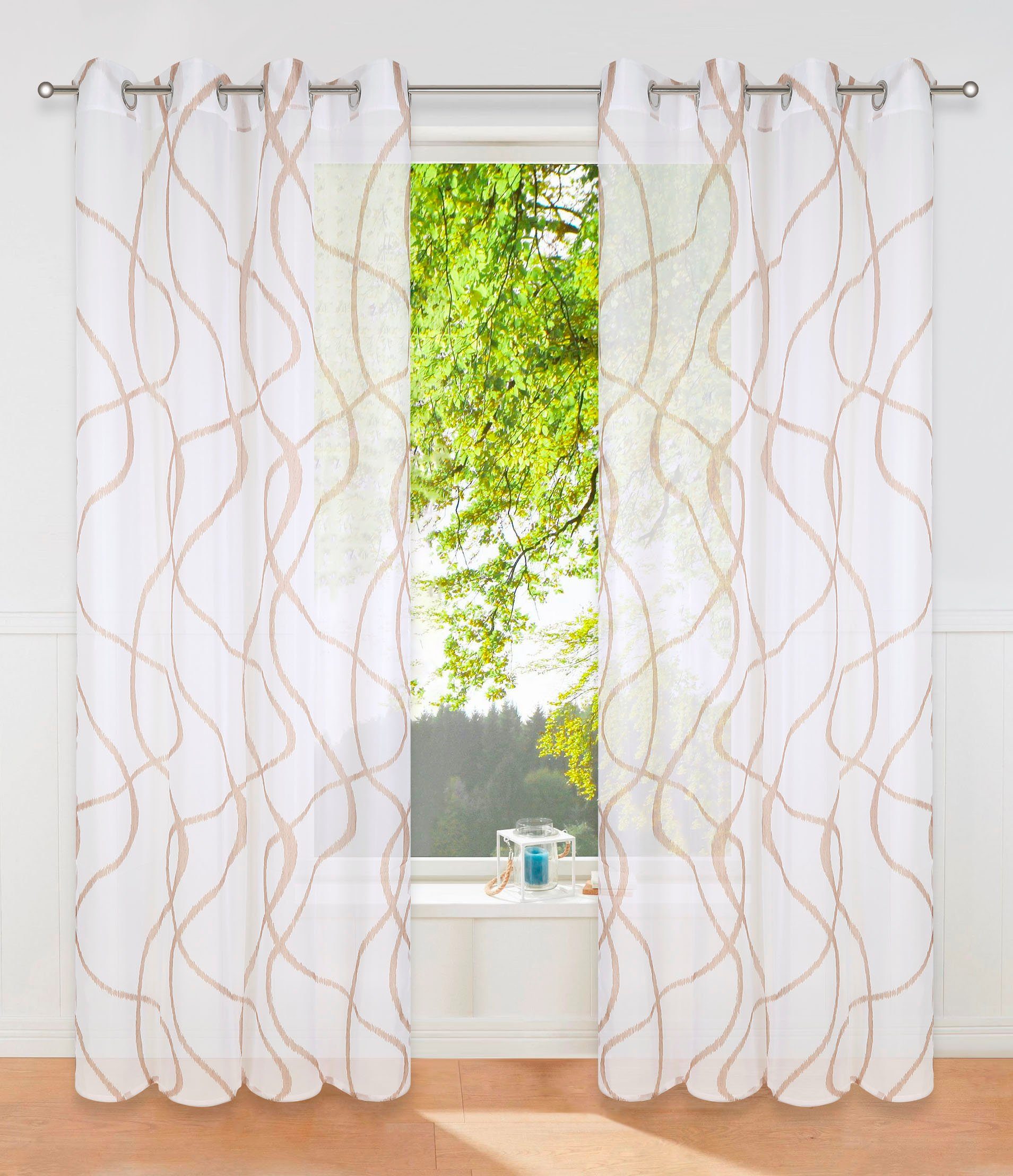 my home Gardine Bene (1 St), Ösen, transparent, Polyester, Transparent, gem günstig online kaufen