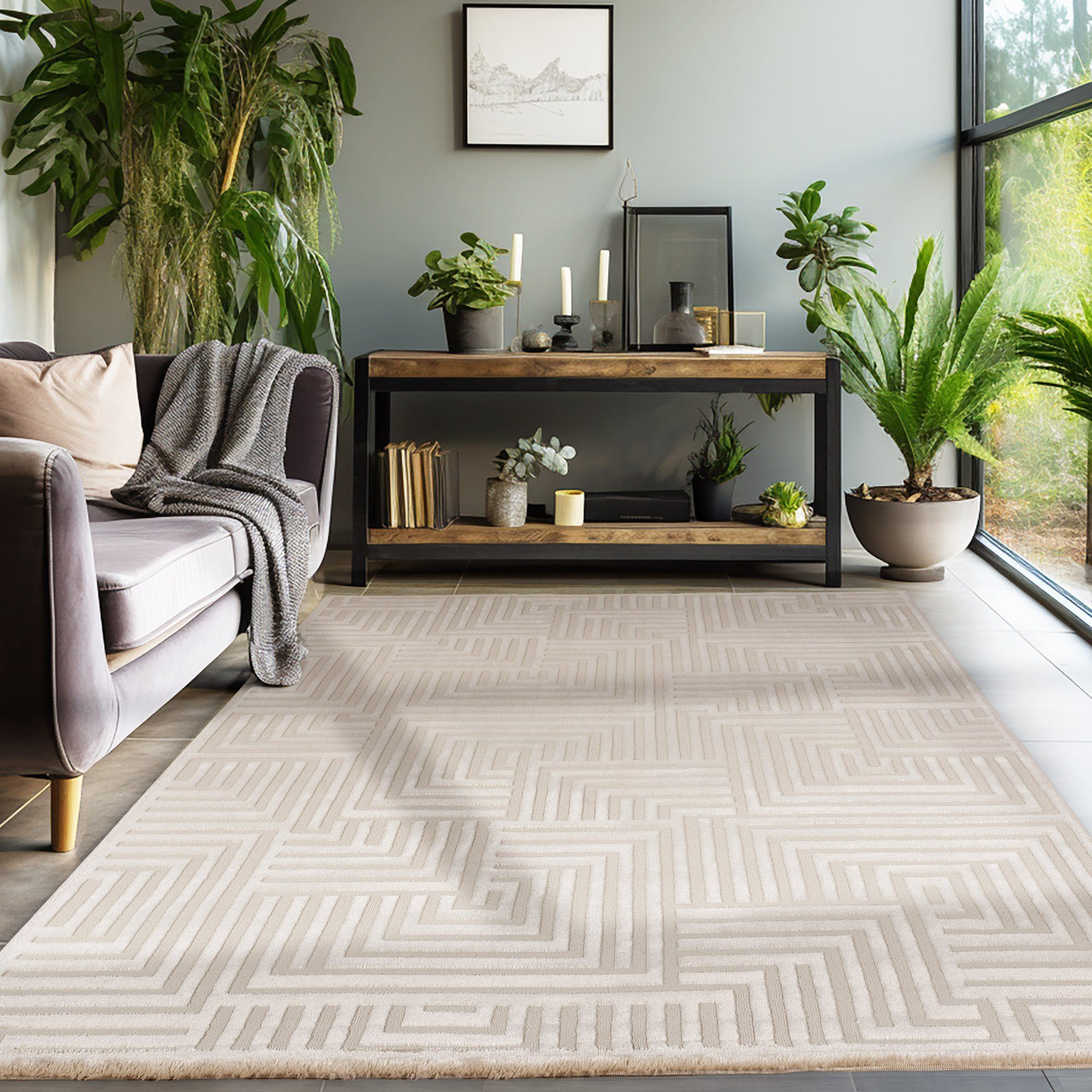 SIMPEX24 Designteppich Geometrisch Design, Läufer, Höhe: günstig online kaufen