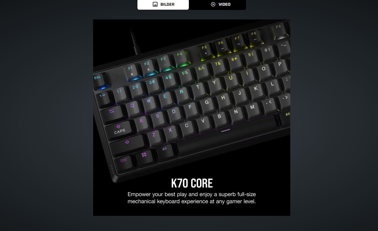 Corsair K70 Core RGB Tastatur
