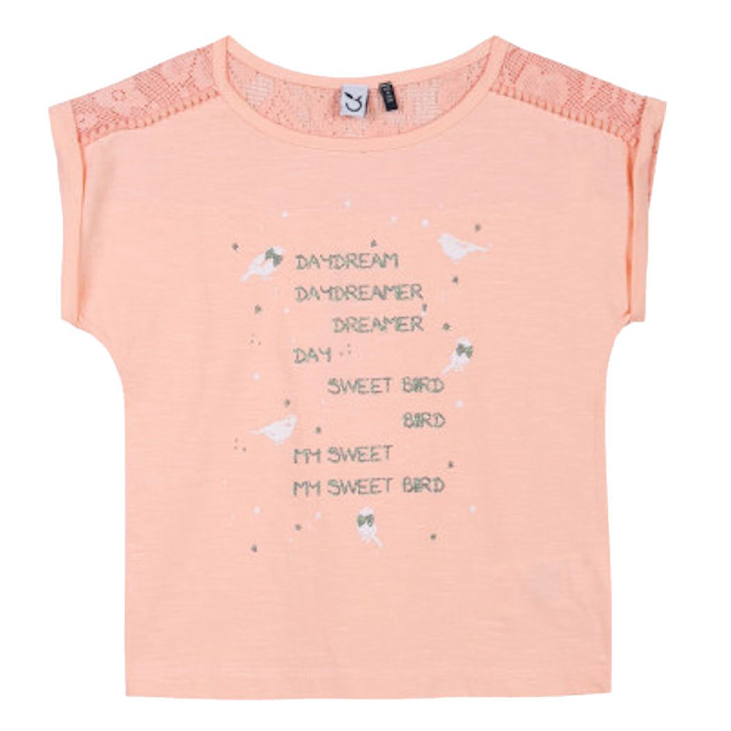 3 Pommes T-Shirt T-Shirt 3 Pommes Mädchen Daydream Spitze Shirt peche orange