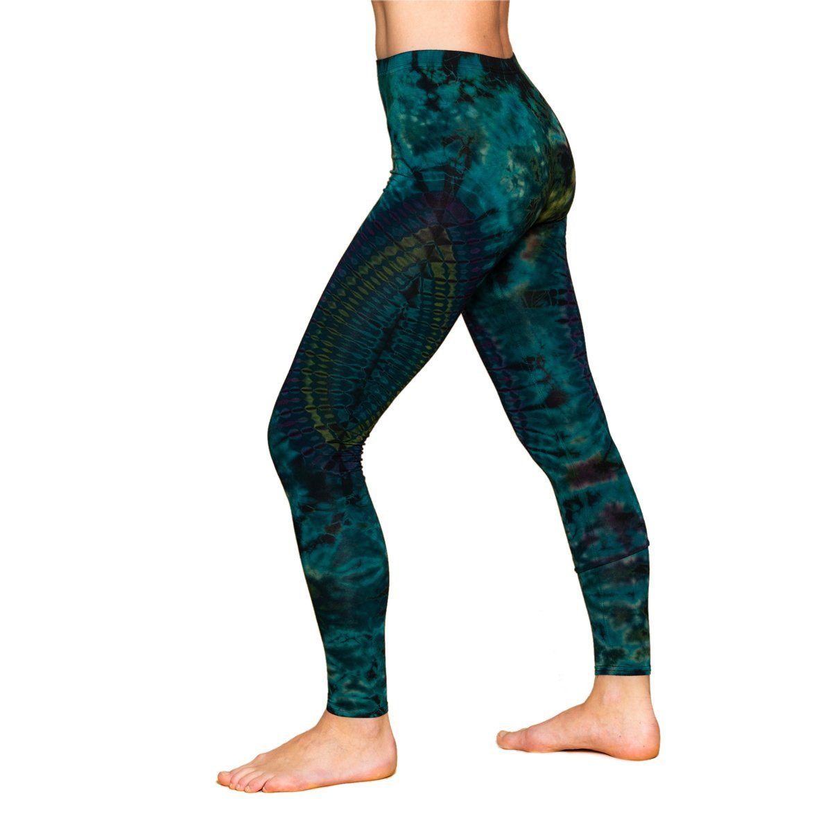 PANASIAM Leggings Unikat Batik Leggings 'Dschungel' aus natürlicher Viskose Tiedye Batik alternative lange Hippie Leggings Yogaleggings Sportleggings