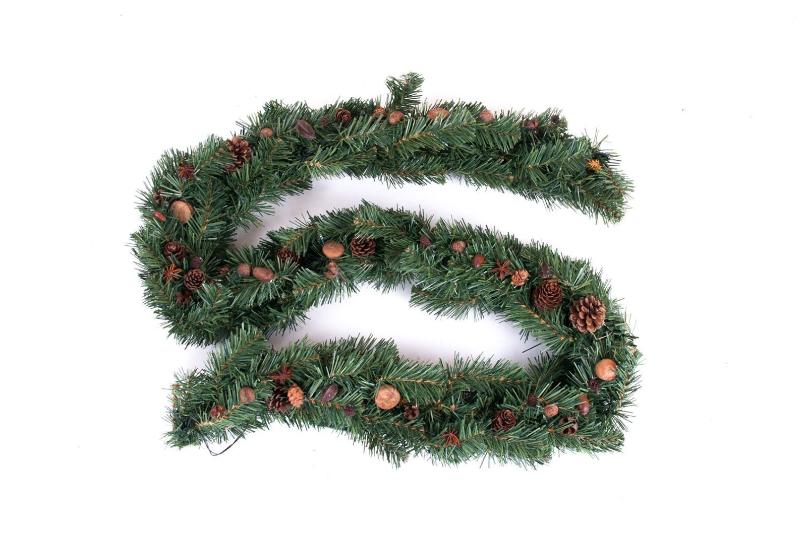 BURI Christbaumschmuck LED Tannengirlande 1,8m Weihnachtsdeko Weihnachtsgirlande Tannenzapfen, Kienapfel
