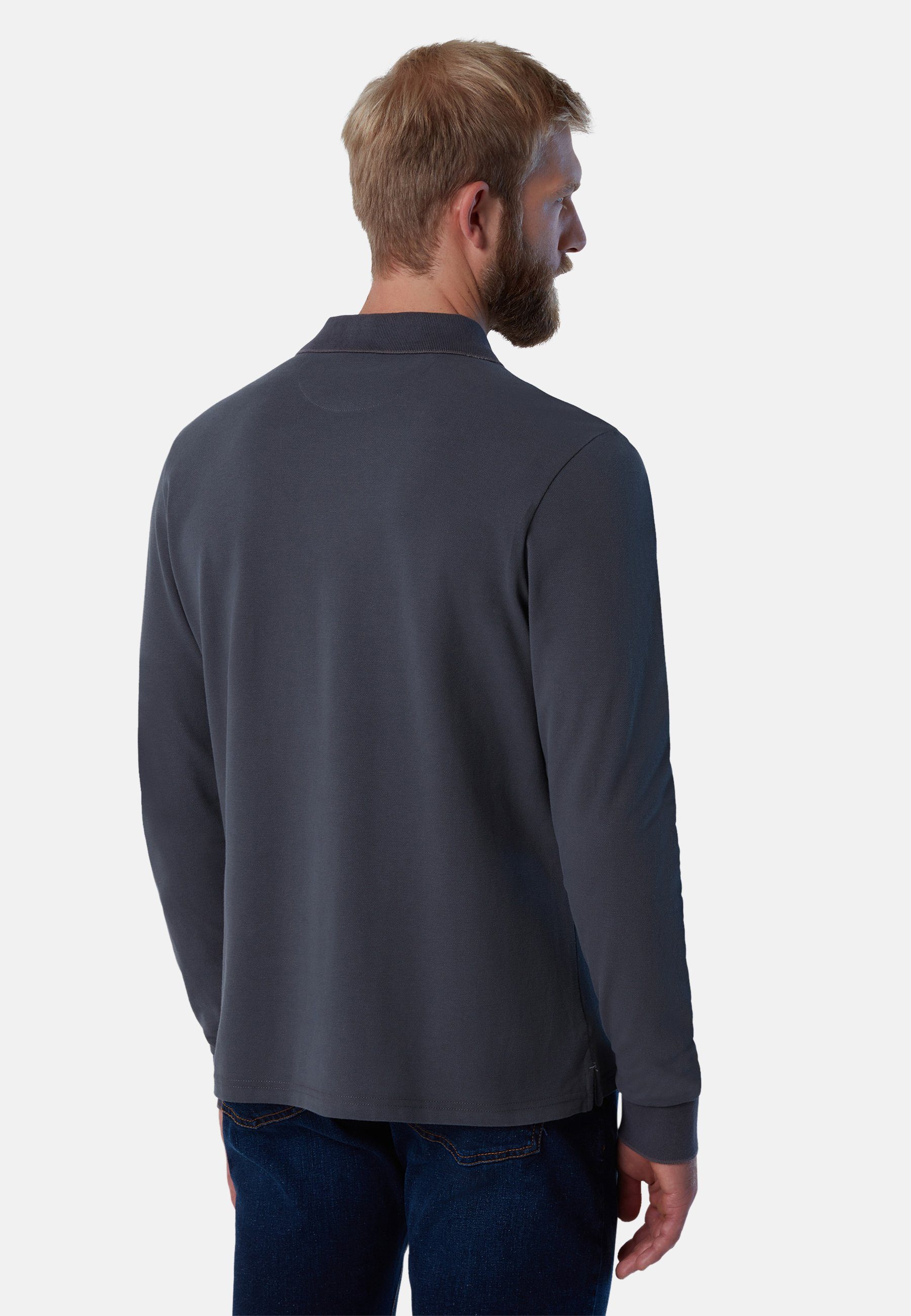 North Sails Poloshirt Langärmeliges grey Poloshirt mit Design klassischem