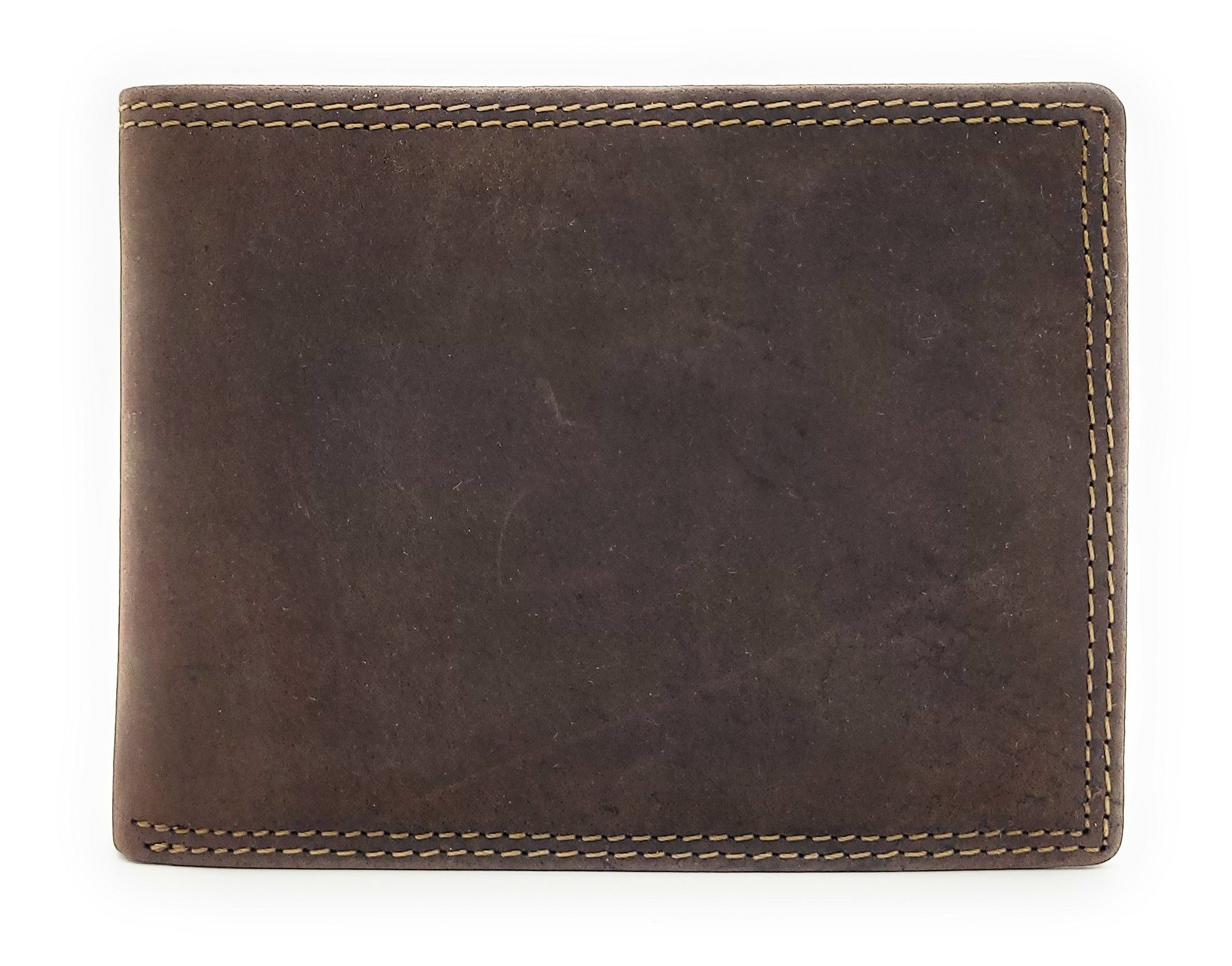 dunkelbraun rustikal Geldbörse Leder mit und echt Portemonnaie Schutz, McLean RFID robust,