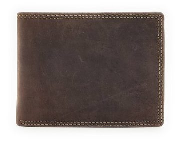 McLean Geldbörse echt Leder Portemonnaie mit RFID Schutz, rustikal und robust, dunkelbraun